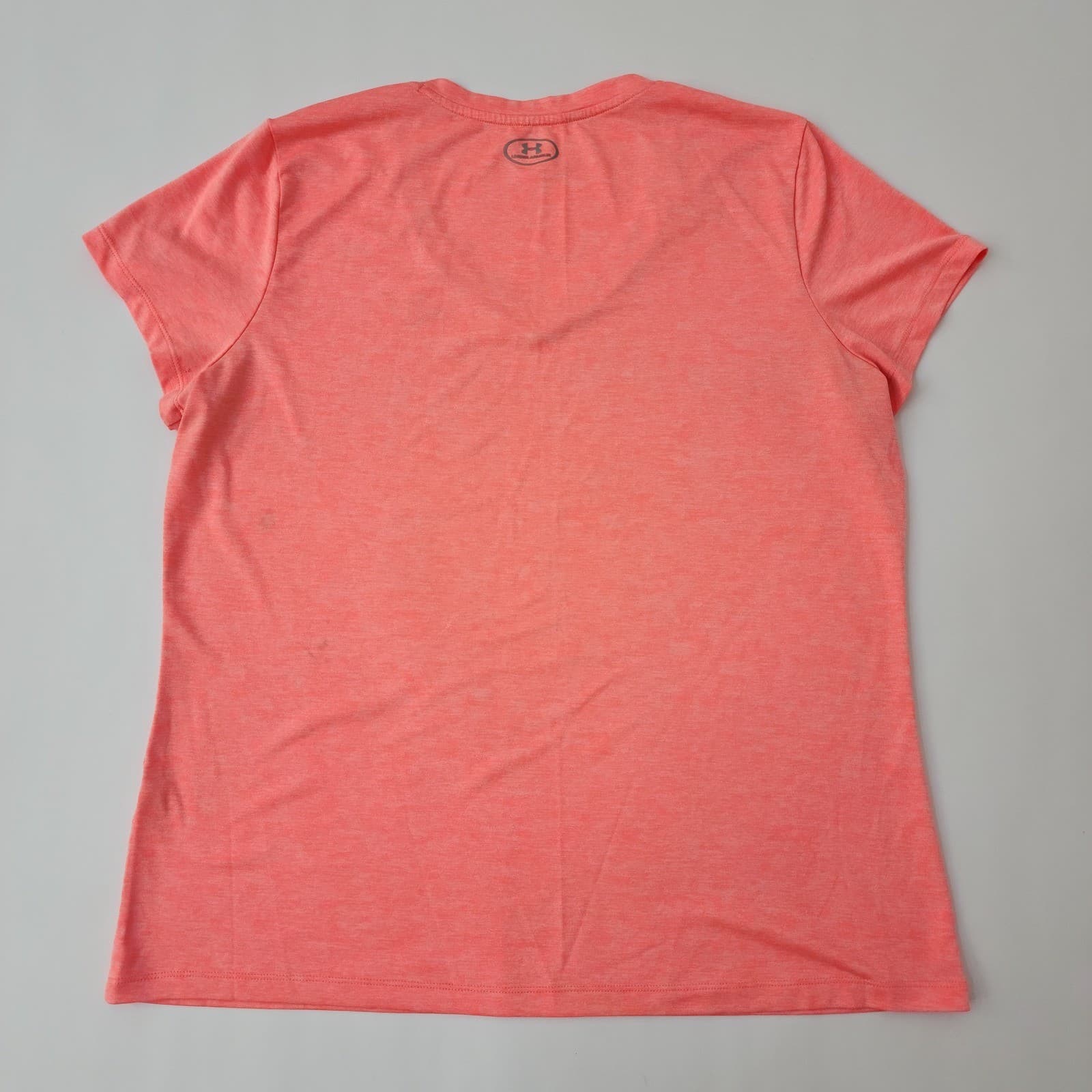 Under Amour Women's Tech Twist V-Neck T-Shirt Coral Pink Heather XL - Thumbnail 6