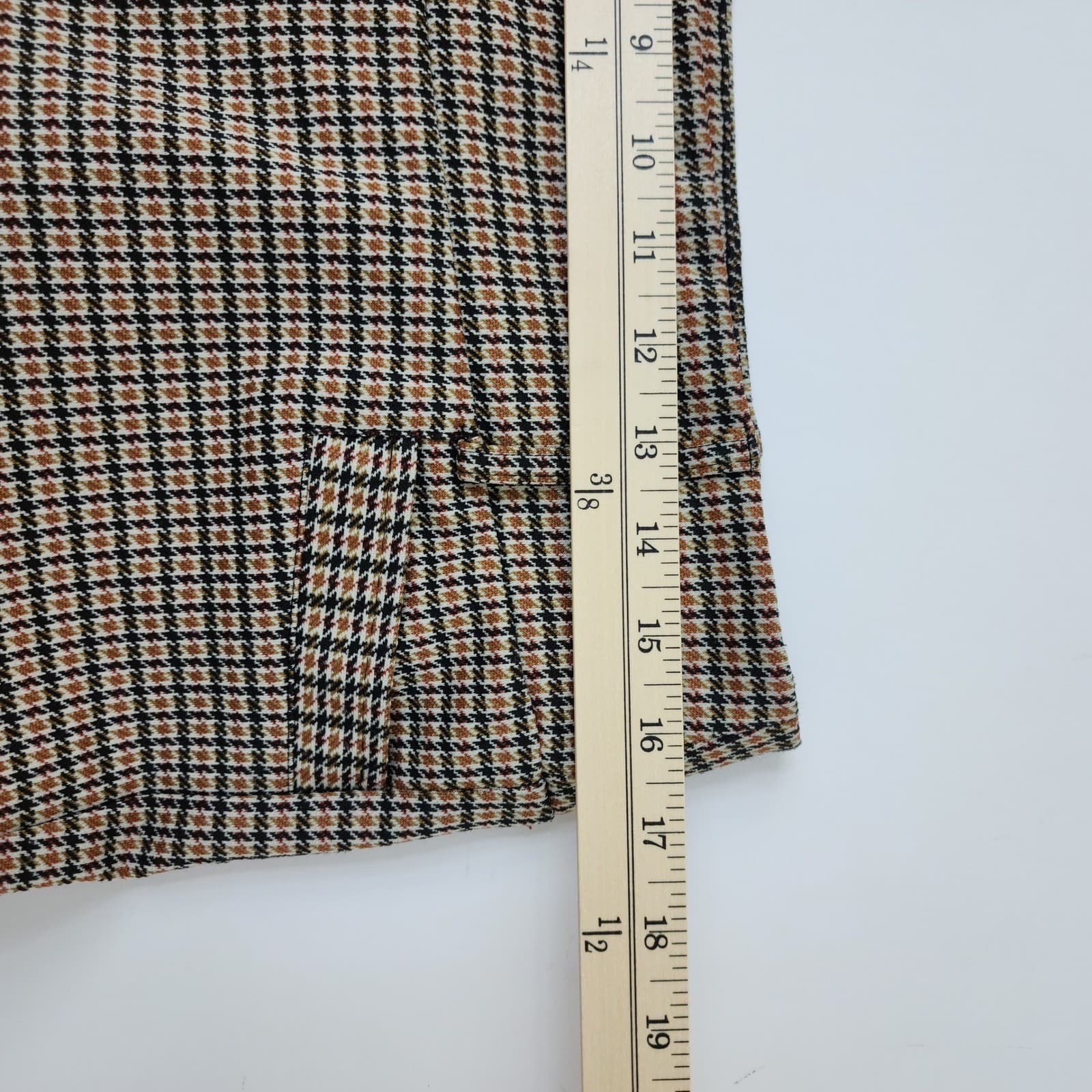 SOHO Apparel Ltd Brown Houndstooth Pull On Tapered Pants Womens Large - Thumbnail 4