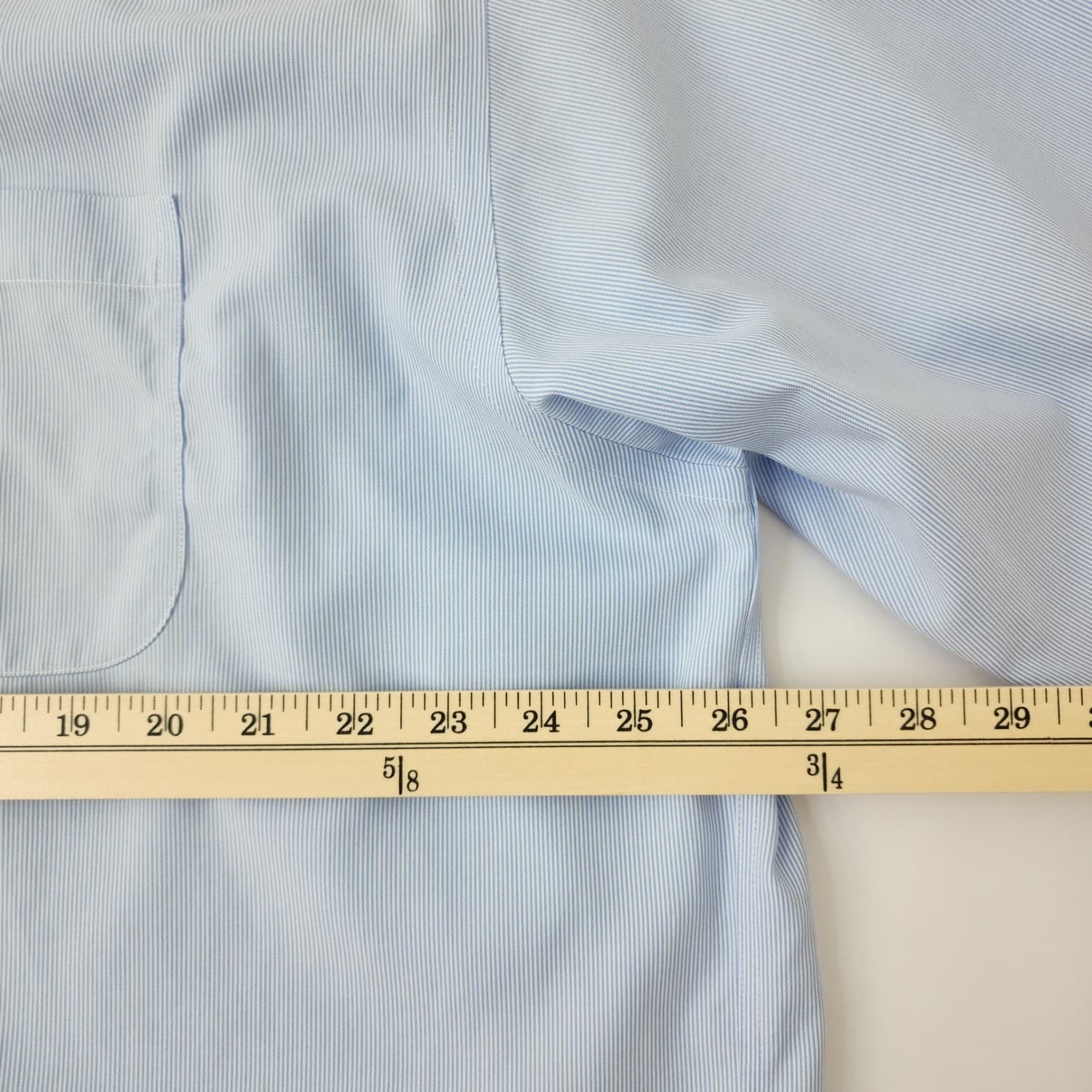 Jos A Bank Travelers Collection Dress Shirt Mens 17.5 34 Blue Micro Stripe - Thumbnail 3