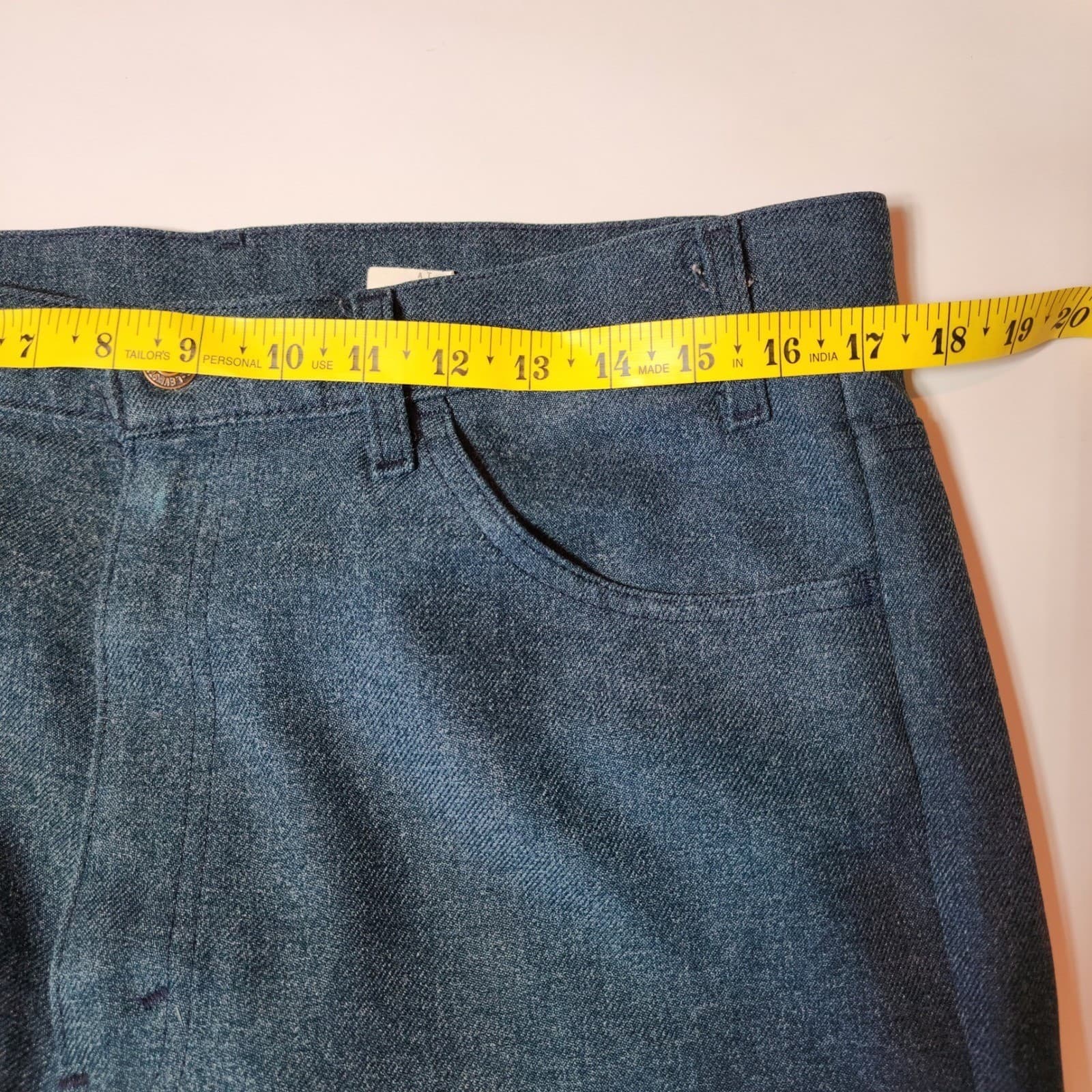 Vintage Levi's Action Slacks Men's 36x32 Blue Dacron Polyester Retro - Thumbnail 4