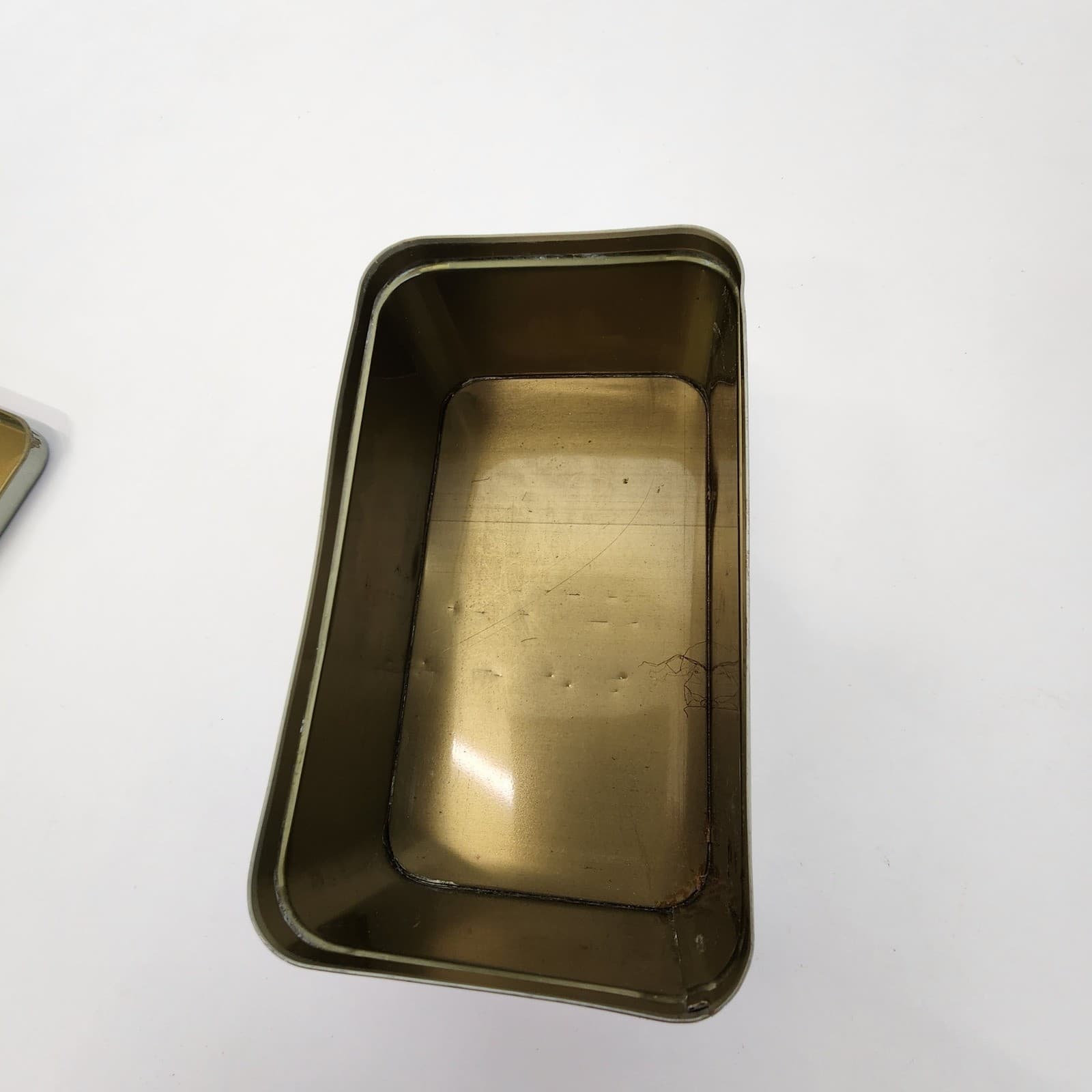 Vintage 1940's Dixie Mix Tin Embossed Camel Logo Silver Metal Storage Box - Thumbnail 8