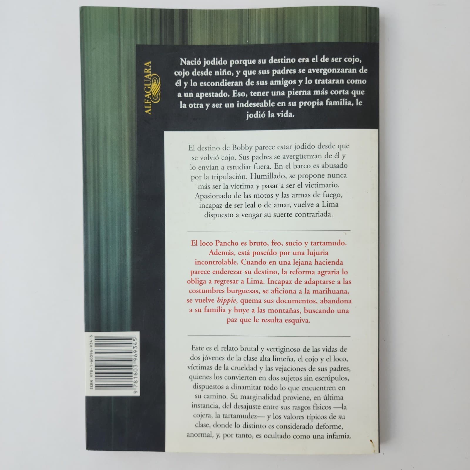 El cojo y el loco Jaime Bayly Spanish Edition Alfaguara Paperback Novel 2009 - Thumbnail 2
