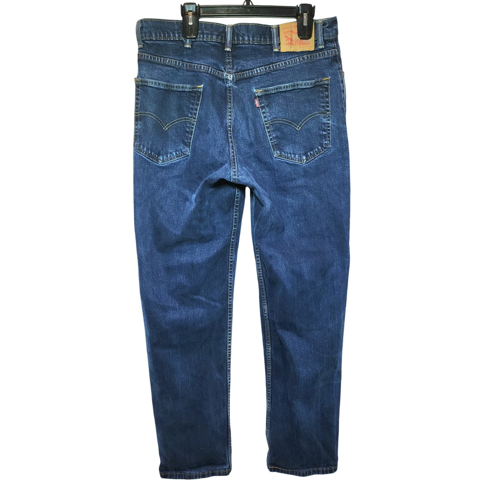 VTG Levi's 550 Relaxed Fit Tapered Leg Men's 38x34 Dark Wash Blue Denim Y2K - Thumbnail 2