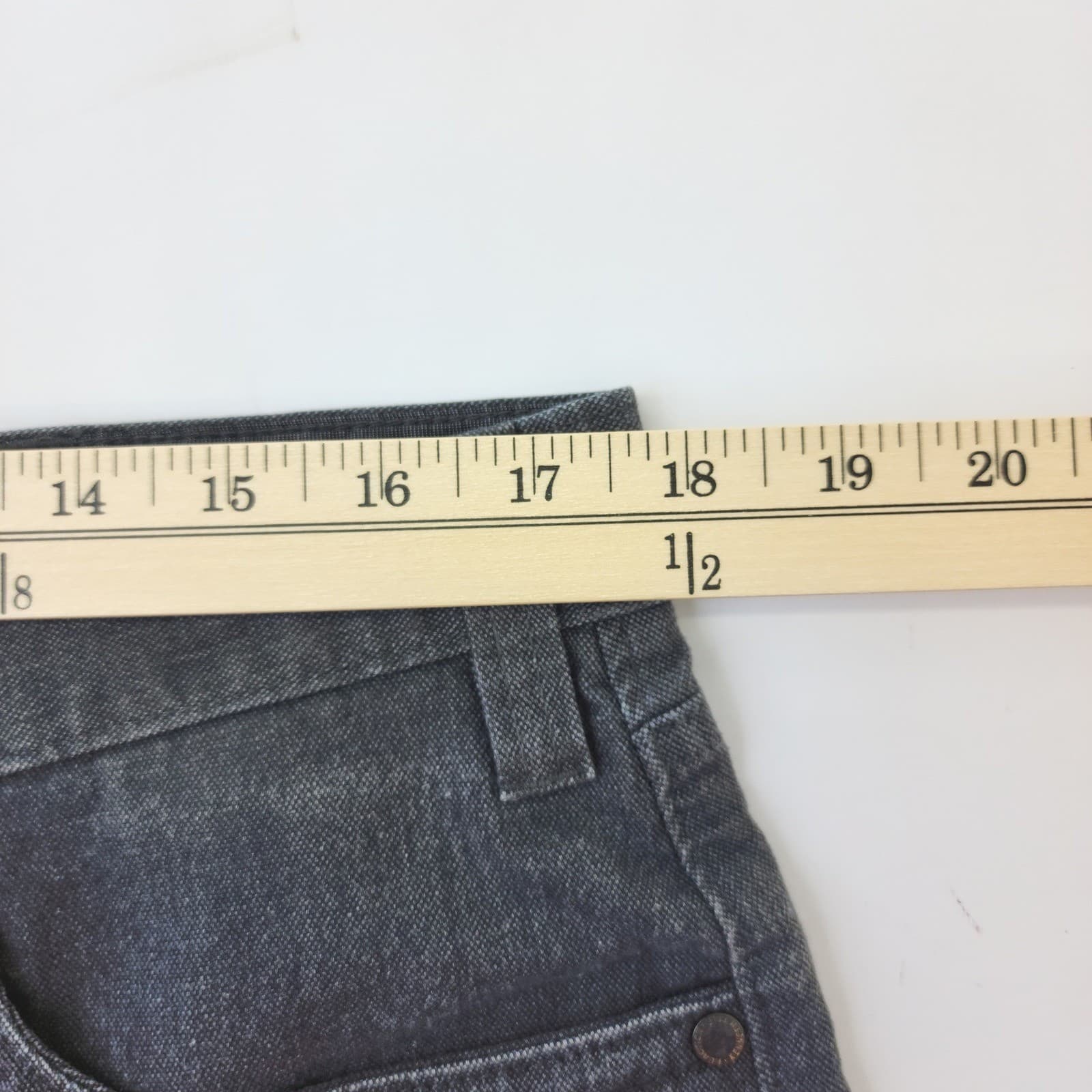Kenneth Cole Reaction Mens Gray Straight Leg Jeans 36x30 KCN043 Charcoal Denim - Thumbnail 3
