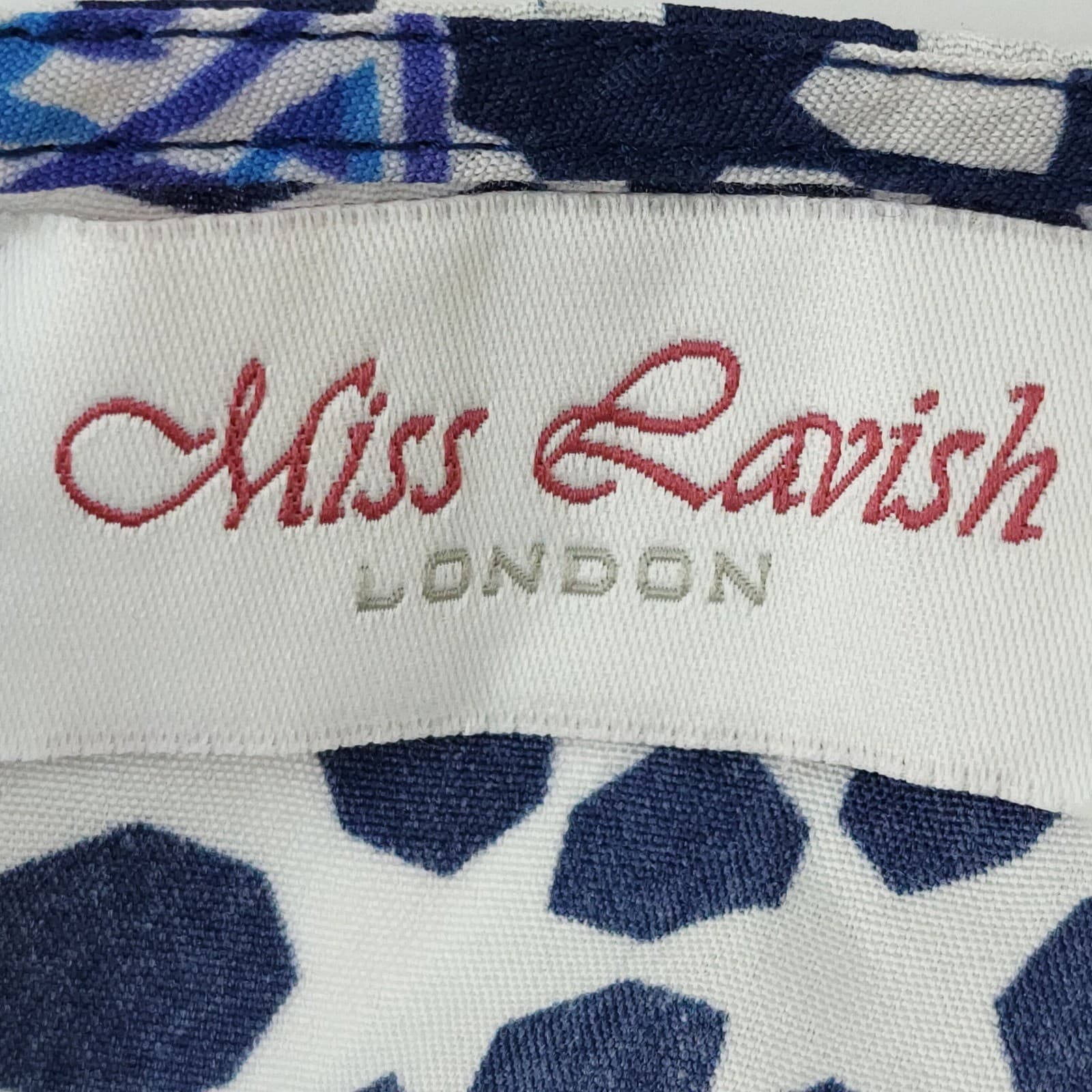 Miss Lavish London Kaftan Dress Blue White Paisley Geometric ONE SIZE Boho. - Thumbnail 5