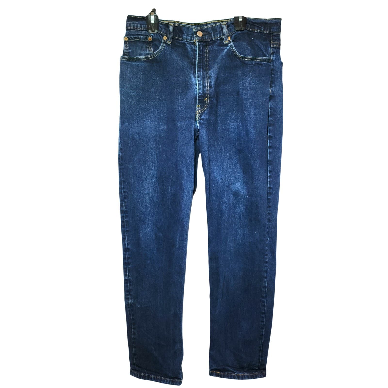 VTG Levi's 550 Relaxed Fit Tapered Leg Men's 38x34 Dark Wash Blue Denim Y2K