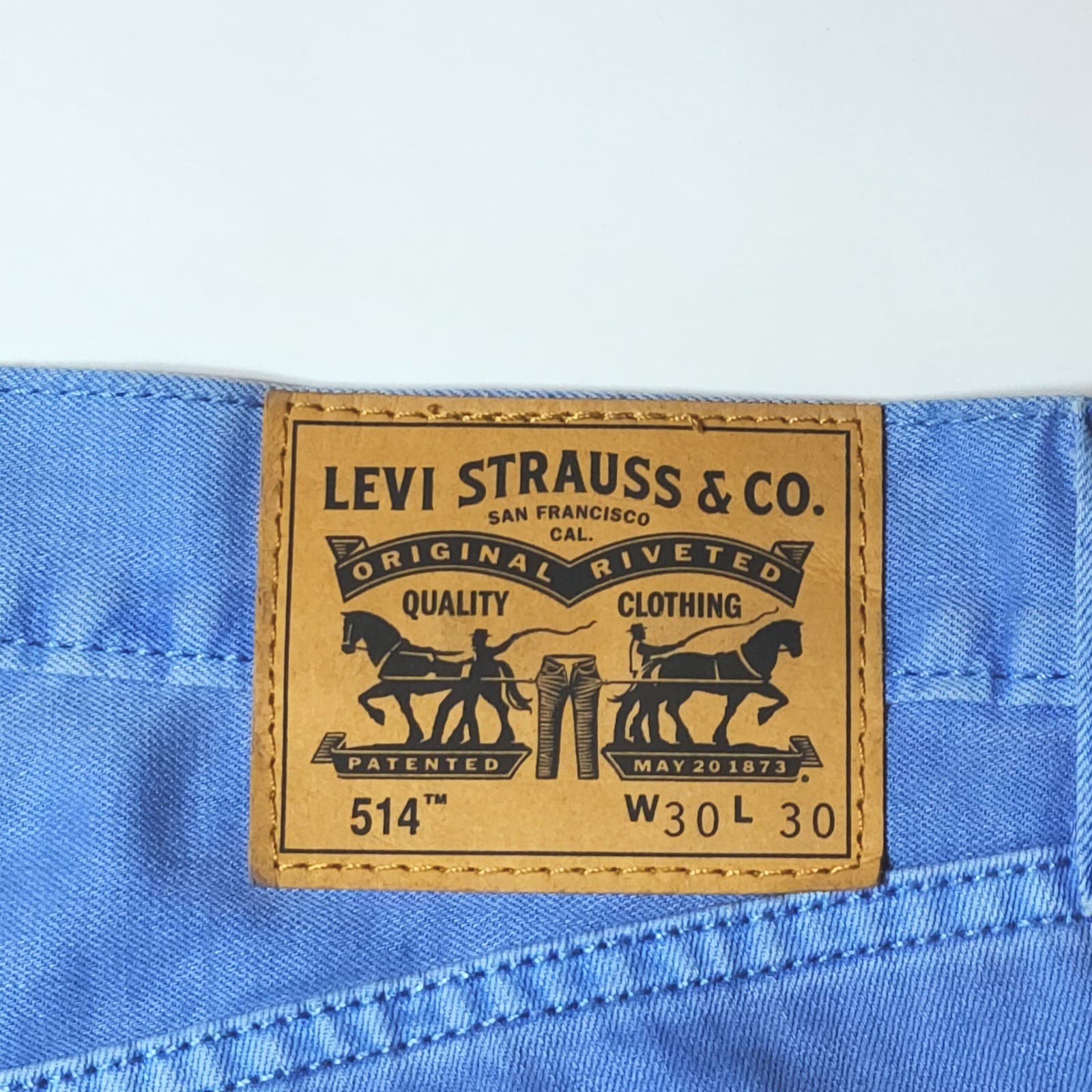 Levi's 514 fit Straight Leg Jeans women's 30x30 Periwinkle Blue Denim - Thumbnail 3