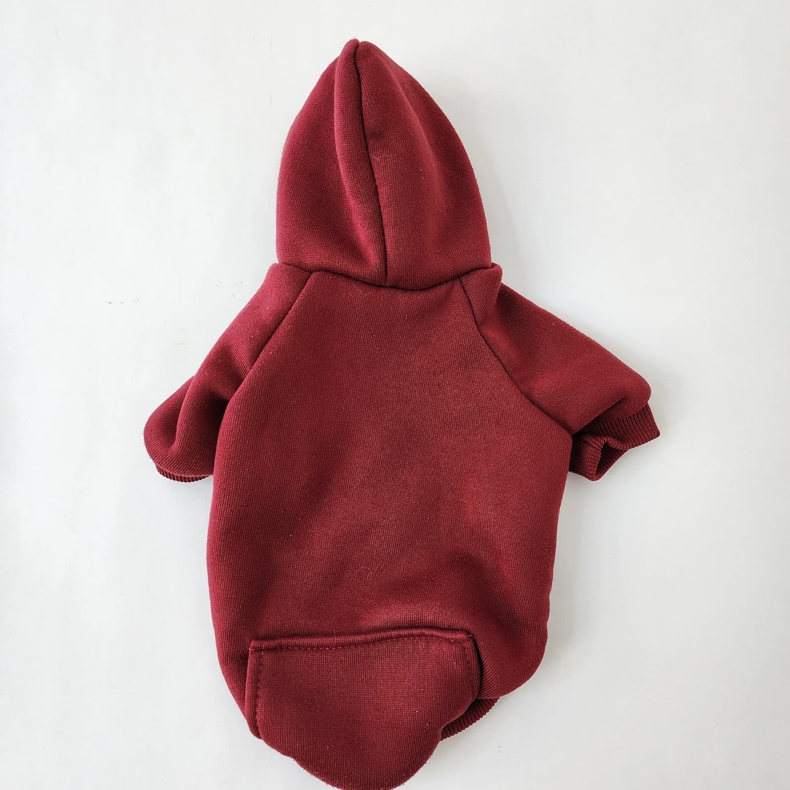 Yikeyo Pet Clothing Set XS Burgundy Hoodie and Plaid Faux Fur Trim Dress Vest - Thumbnail 5