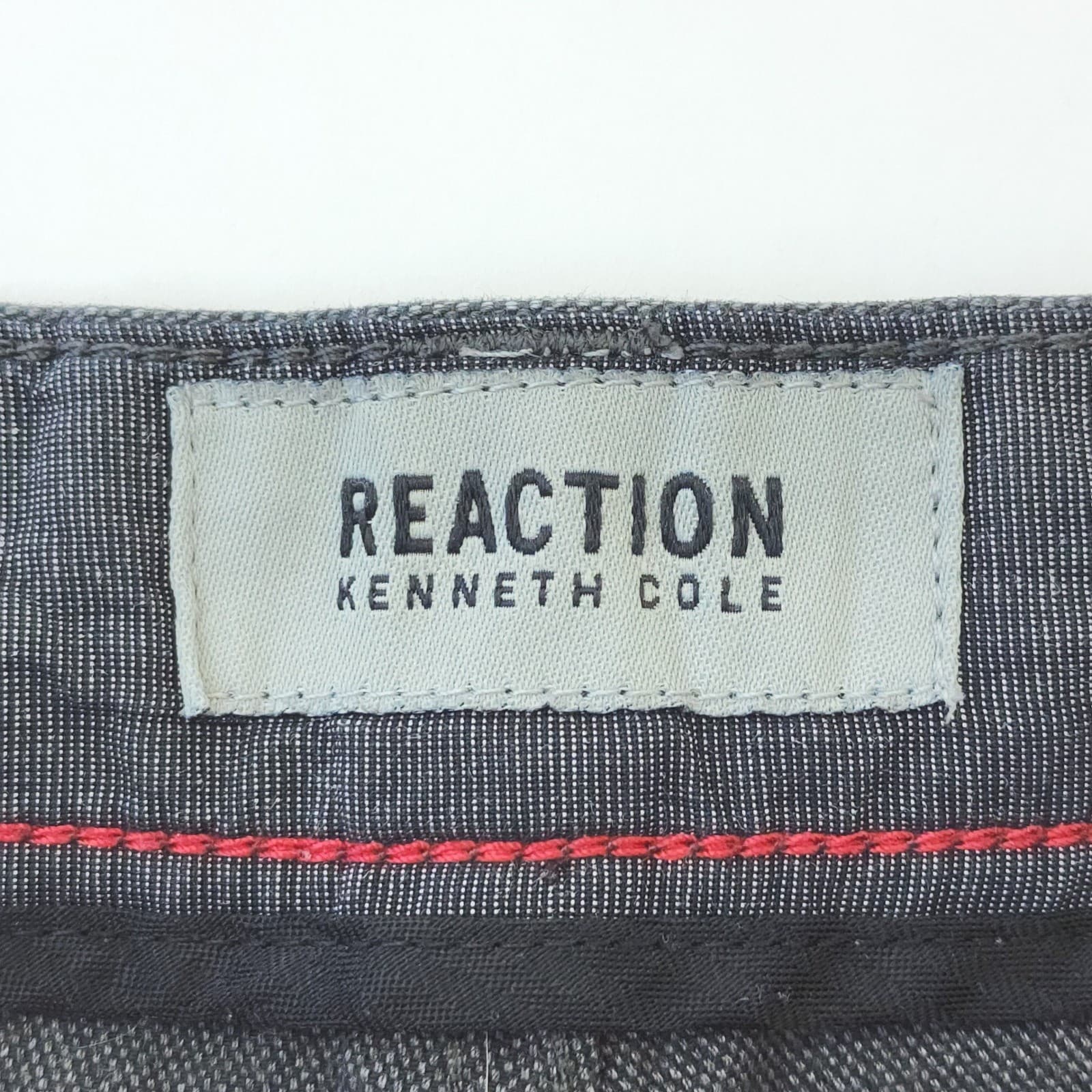 Kenneth Cole Reaction Mens Gray Straight Leg Jeans 36x30 KCN043 Charcoal Denim - Thumbnail 4