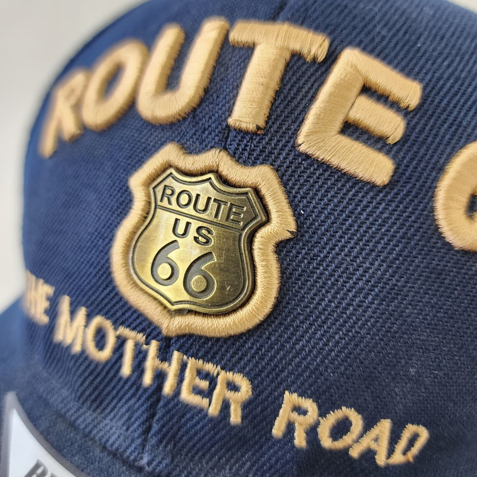 Black Eagle Route 66 The Mother Road Navy Blue Embroidered Baseball Cap NWT - Thumbnail 3