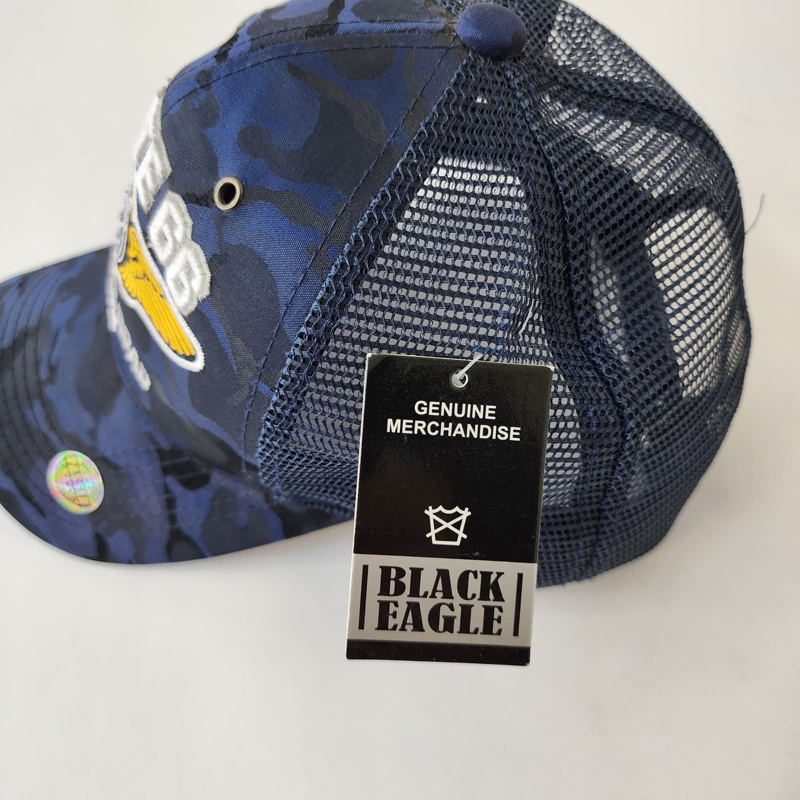 Route 66 The Mother Road Blue Camo Trucker Hat Black Eagle Snapback NWT - Thumbnail 4
