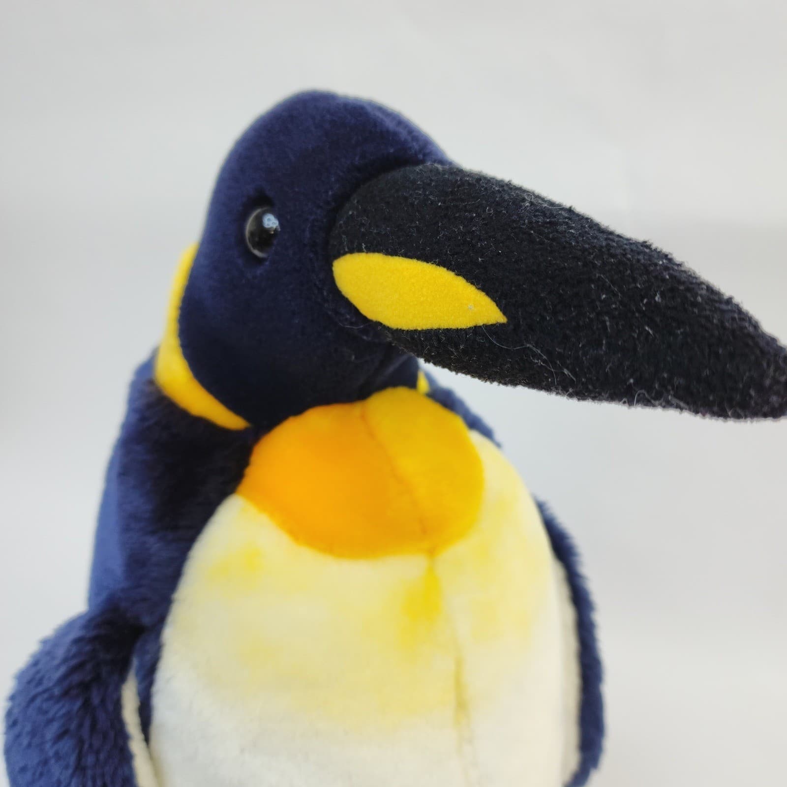 King Penguin Plush Stuffed Animal Navy Blue Yellow White 14 Inch Aquatic Toy - Thumbnail 7