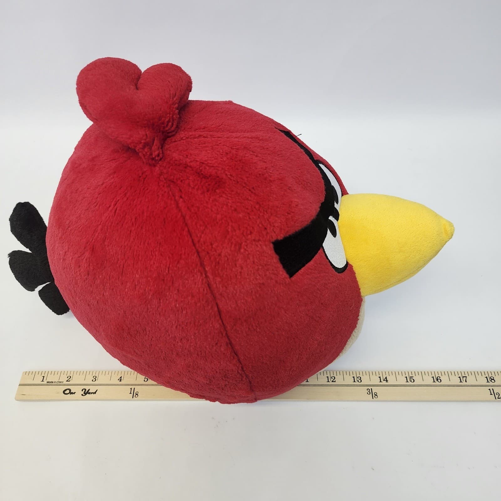 Angry Birds Red Bird Plush Stuffed Animal Toy 8 Inch Round Red Yellow Black - Thumbnail 8