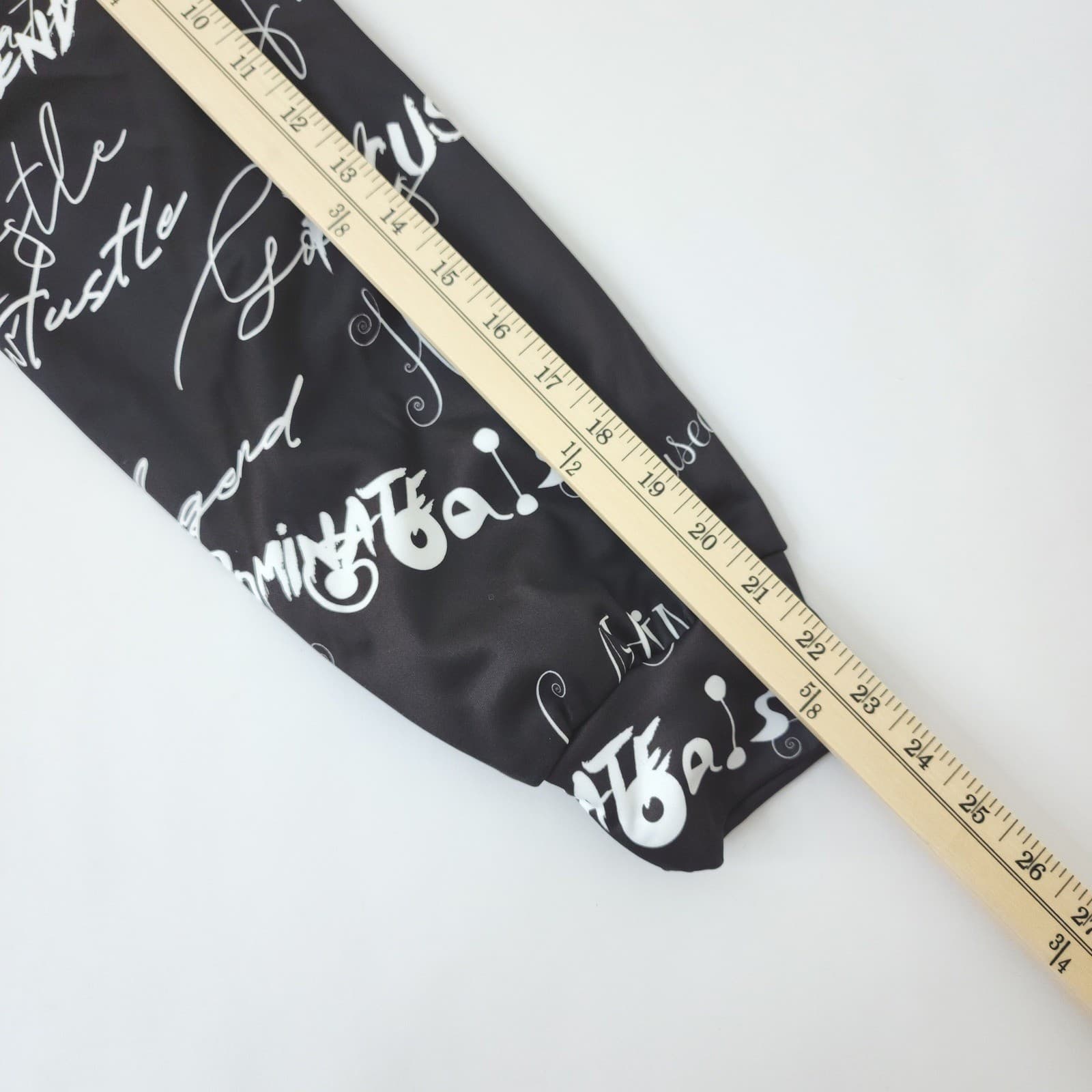 Pylon Football Men's All Over Print Motivational Script Hoodie Black White Large - Thumbnail 5