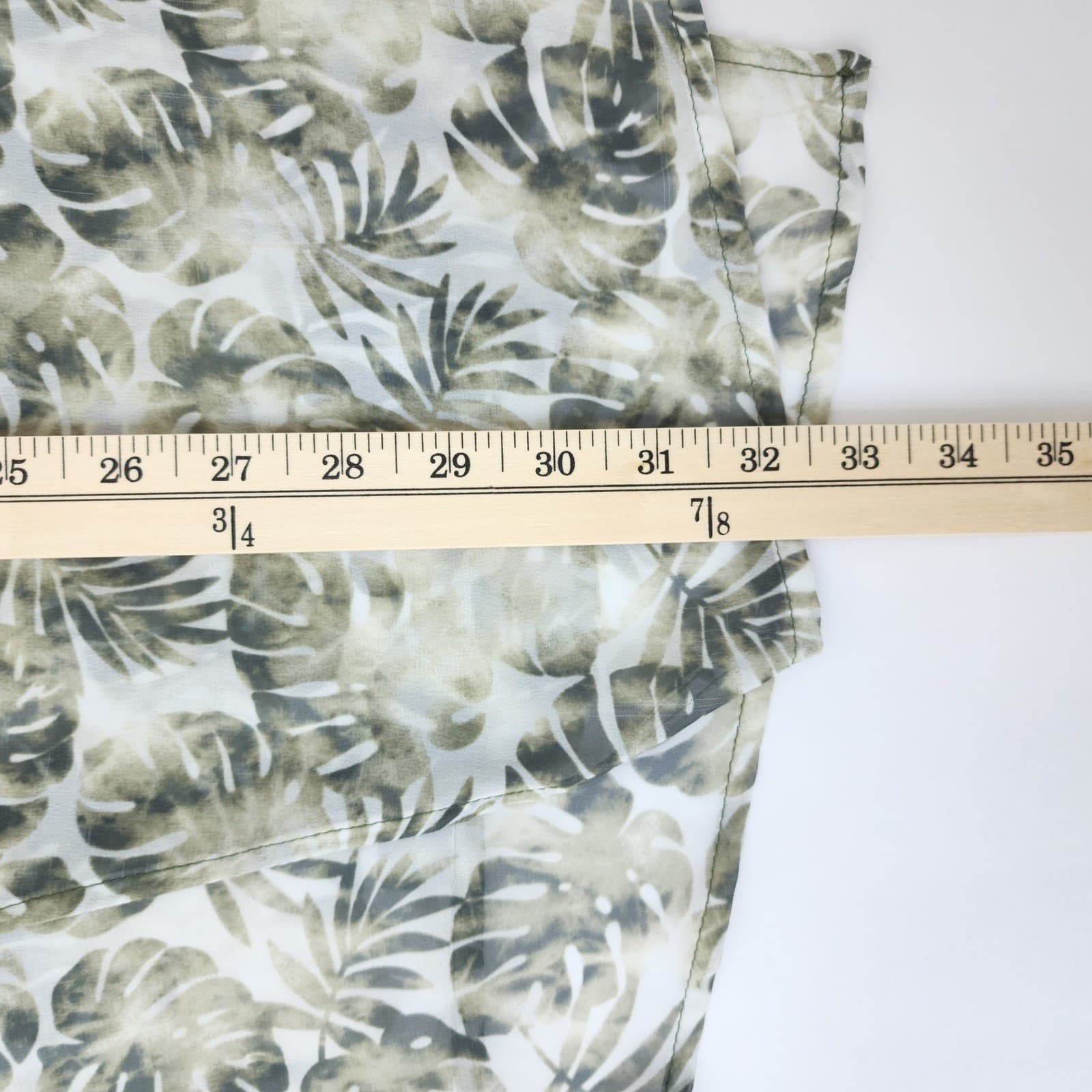 Tropical Monstera Leaf Print Open Front Kimono Vest Sea Turtle Green 2X 20W-22W - Thumbnail 8