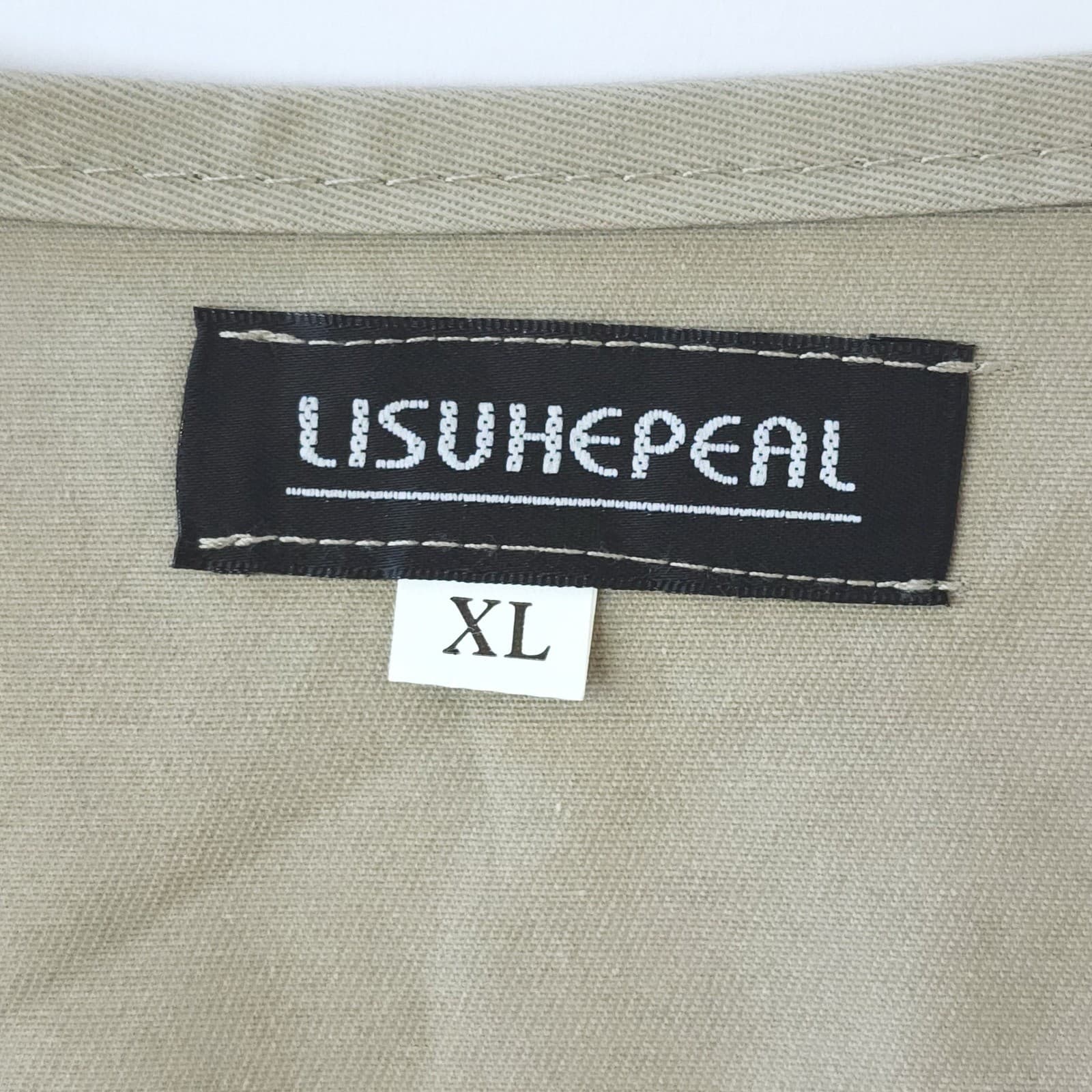 LISUHEPEAL Mens XL Utility Fishing Vest Khaki Tan Multi-Pocket Outdoor Gilet - Thumbnail 5