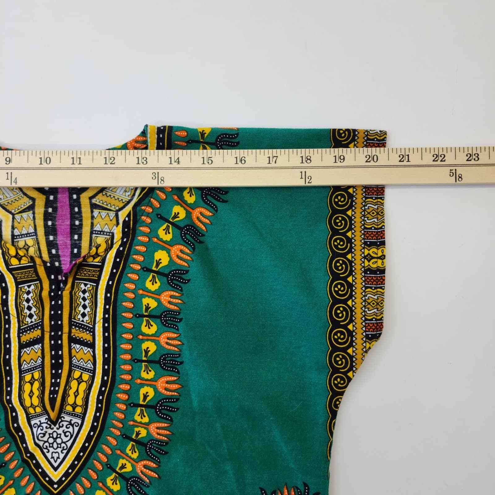 Unisex Green Dashiki 2 Piece Set V-Neck Top and Shorts African Print Tribal S/M - Thumbnail 6