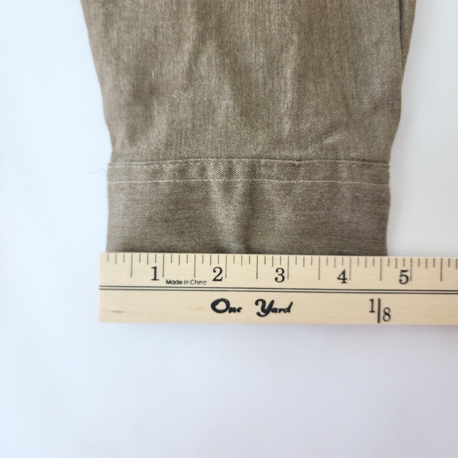 Wrangler Mens XL Long Sleeve Button Down Work Shirt Olive Brown Utility Twill - Thumbnail 7