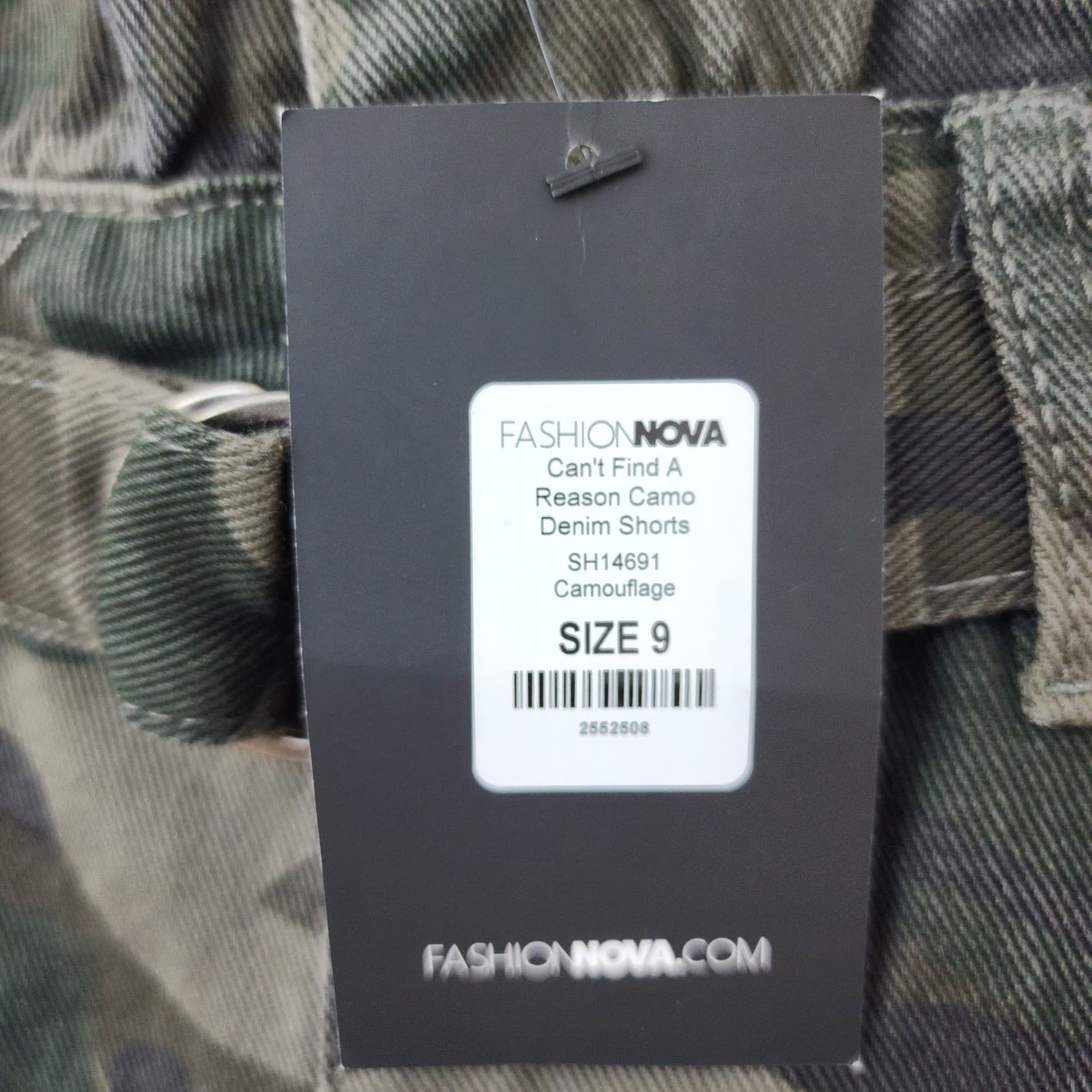 Fashion Nova Cant Find A Reason Camo Denim Shorts Waist Distressed 9 - Thumbnail 5