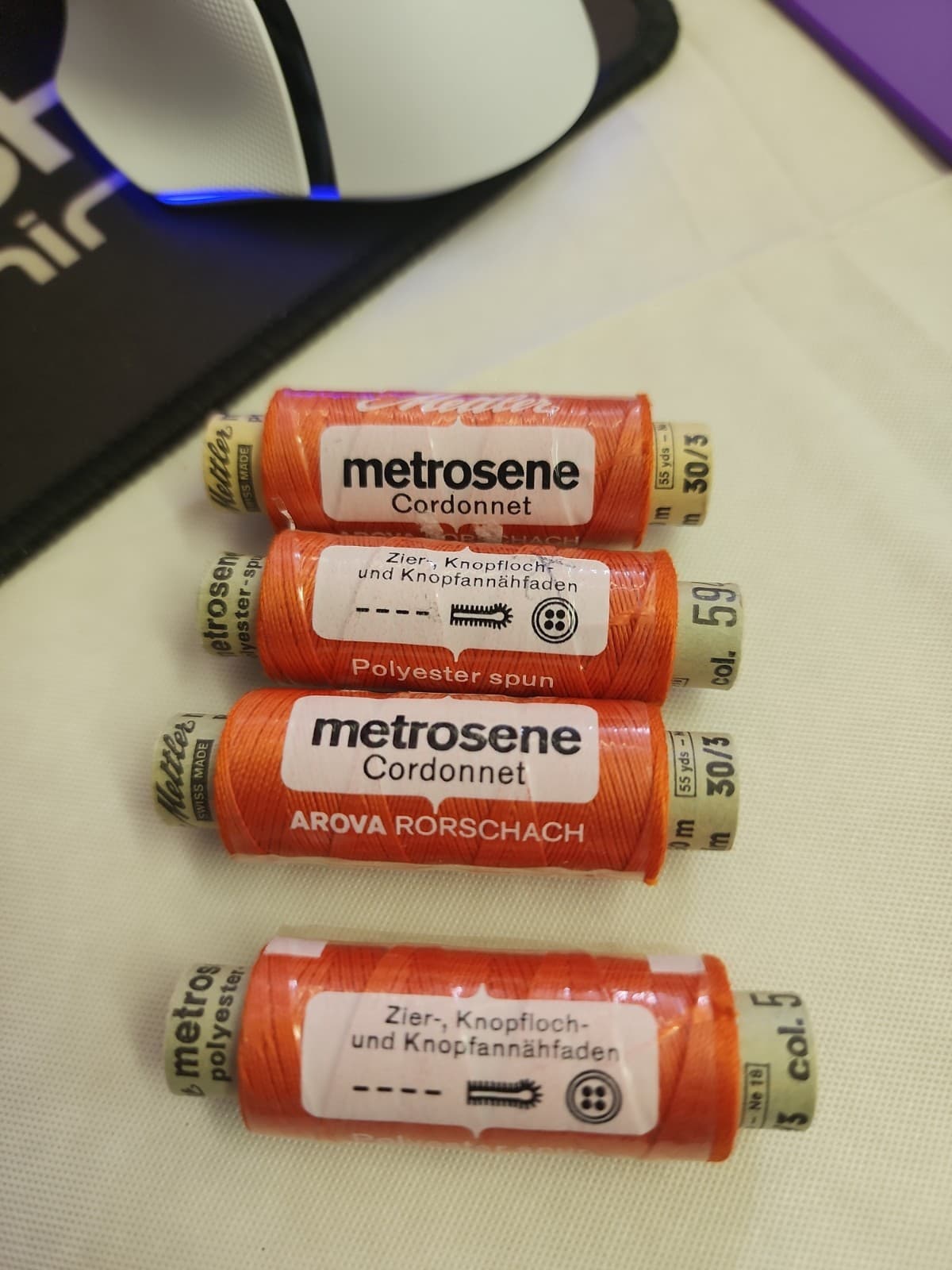 LOT 4 different Mettler Metrosene Thread 594