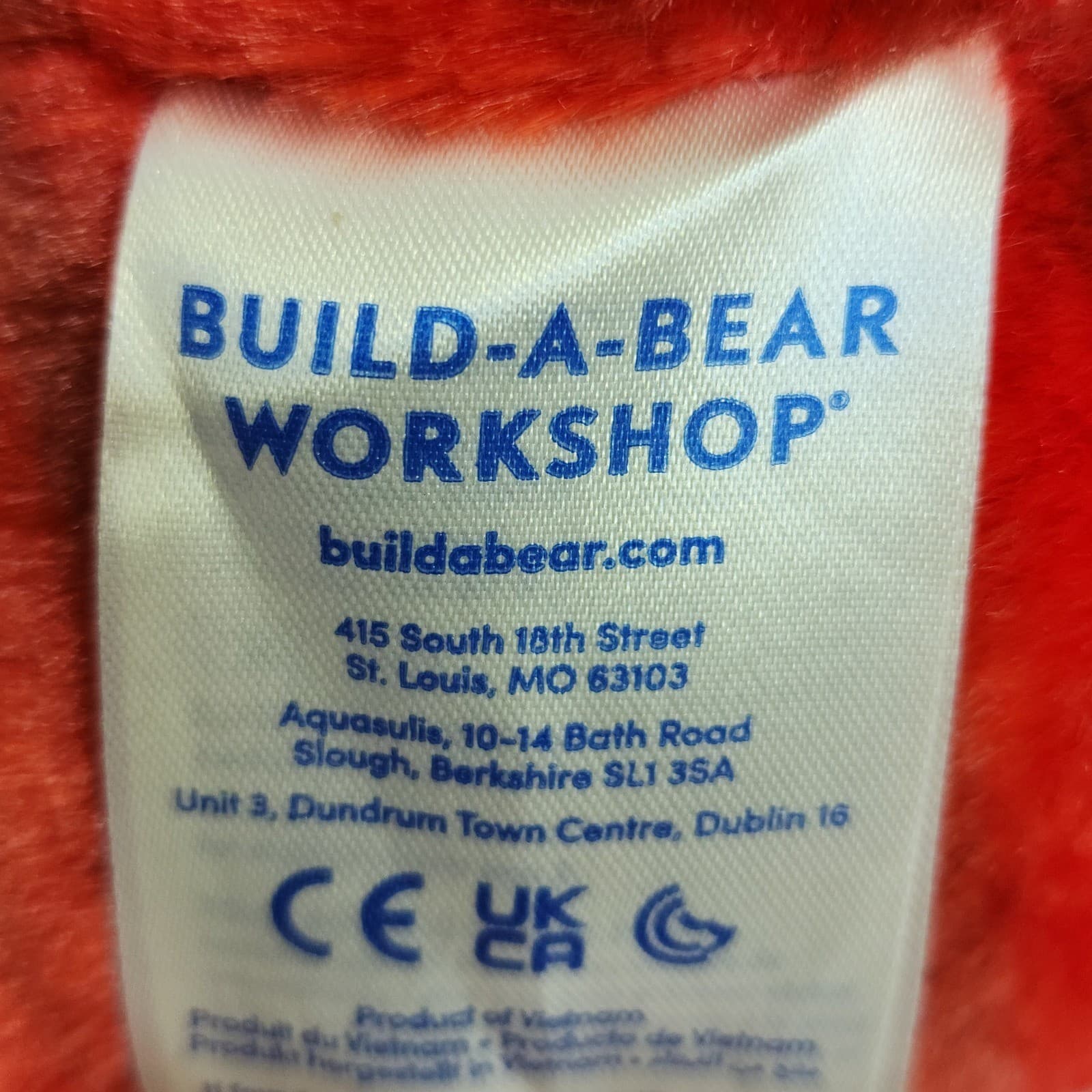 Build-A-Bear Workshop Red Striped T-Rex Dinosaur Plush Green Eyes BAB 14" - Thumbnail 6