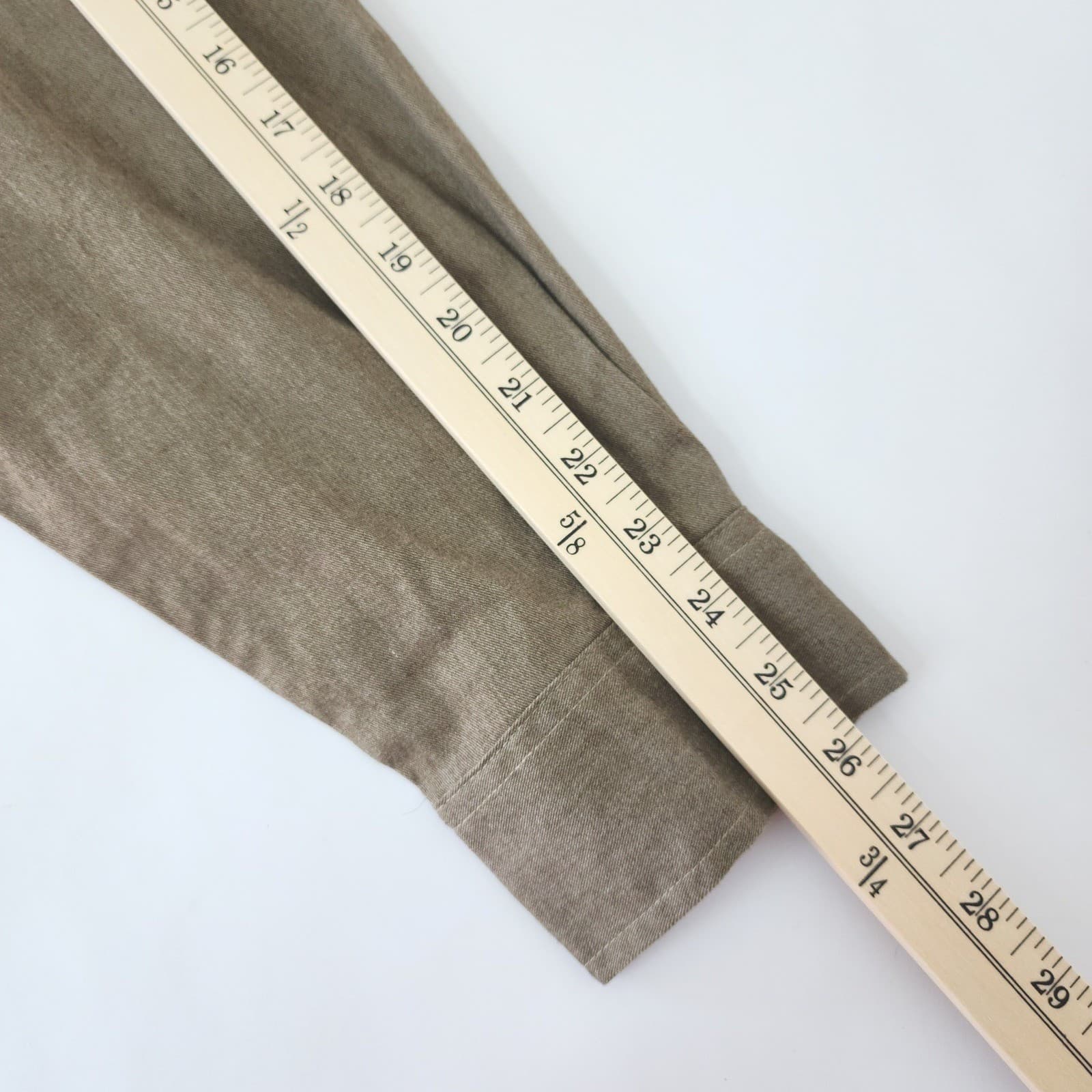Wrangler Mens XL Long Sleeve Button Down Work Shirt Olive Brown Utility Twill - Thumbnail 4