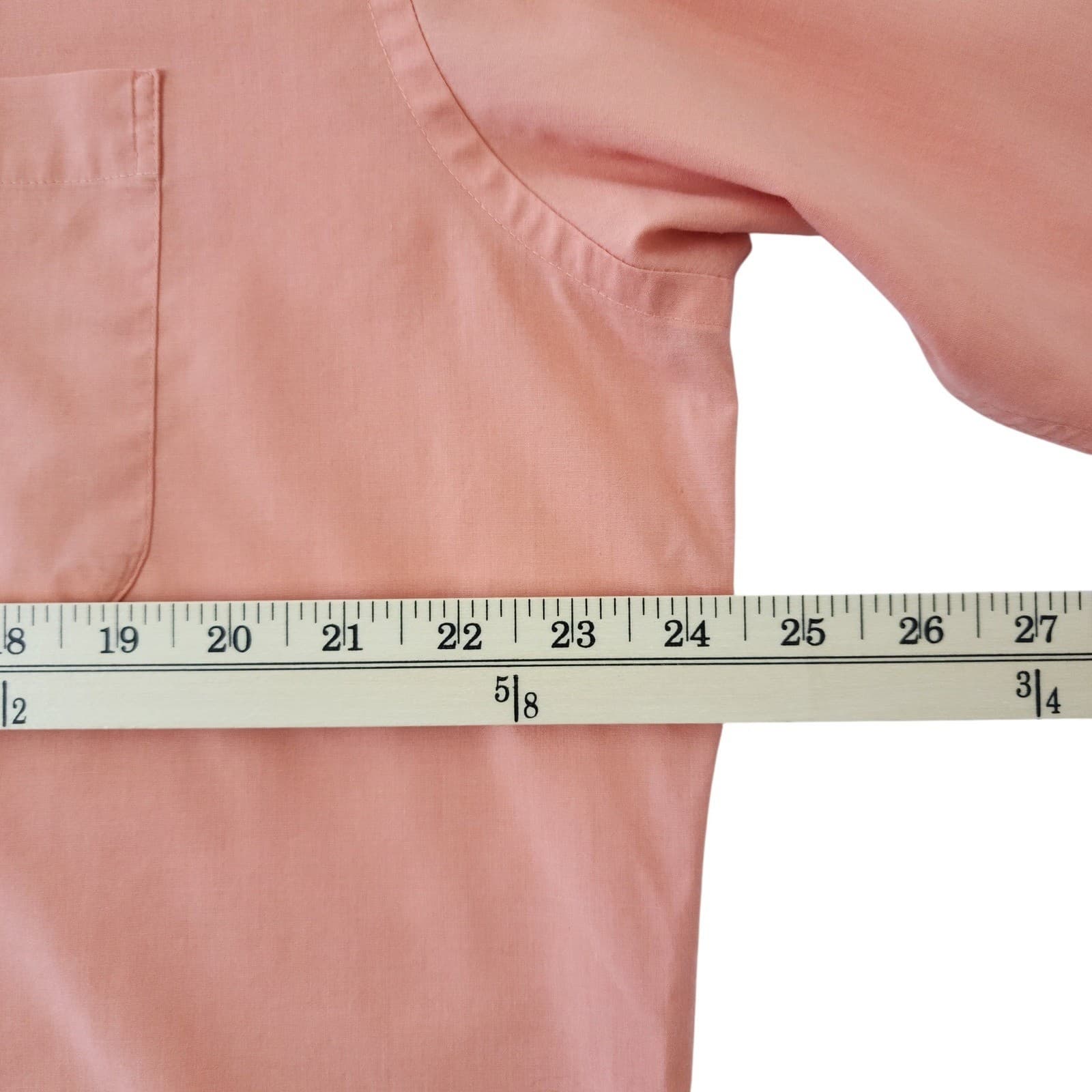 Pierre Cardin Mens Peach Short Sleeve Button Down Dress Shirt Size 17 34/35 - Thumbnail 3