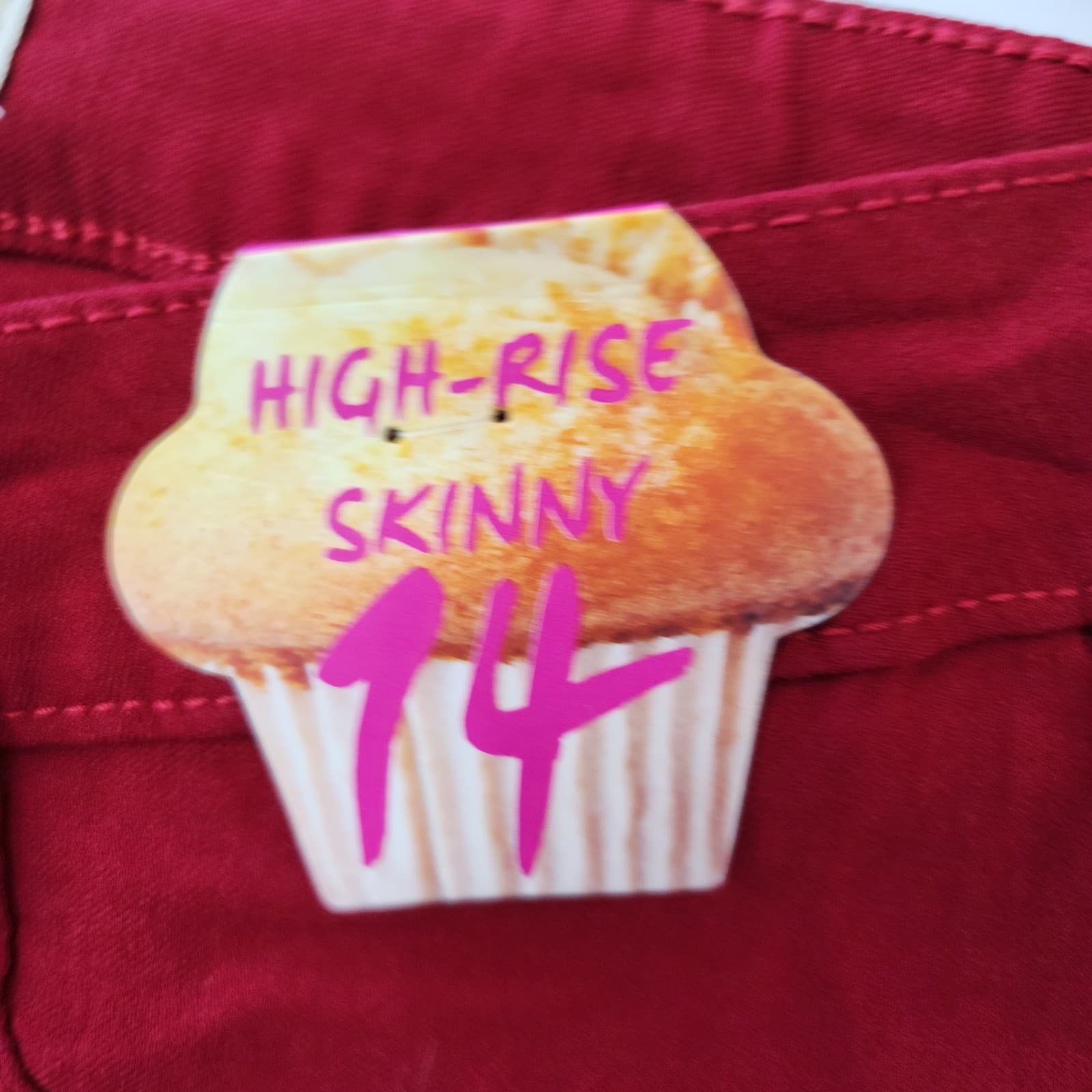 YMI High Rise Skinny Jeans Red Size 14 Hide Your Muffin Top Slim Fit Pants - Thumbnail 6