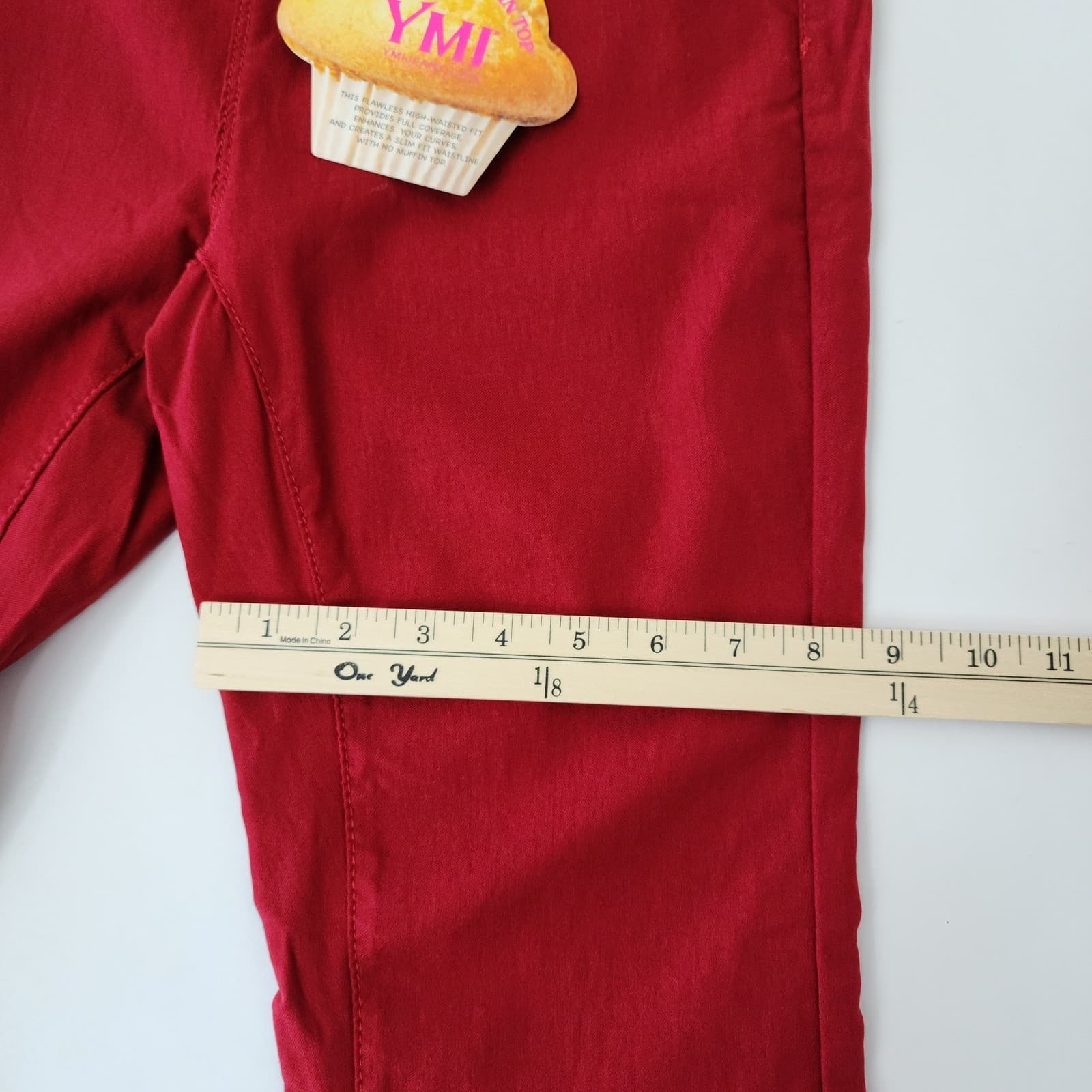 YMI High Rise Skinny Jeans Red Size 14 Hide Your Muffin Top Slim Fit Pants - Thumbnail 3