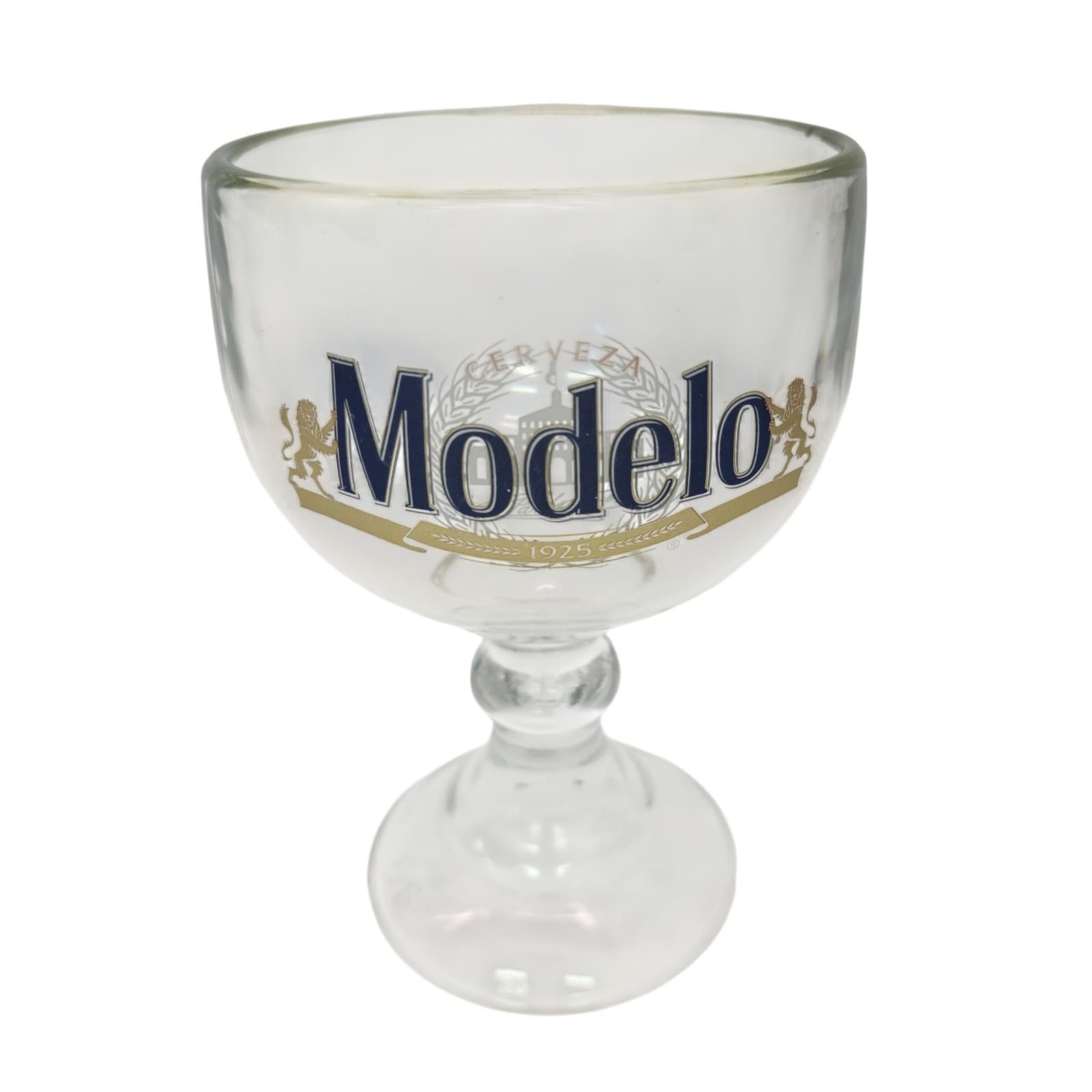 VTG Modelo Especial Cerveza 1925 Beer Schooner Glass Goblet 18oz Heavy Base