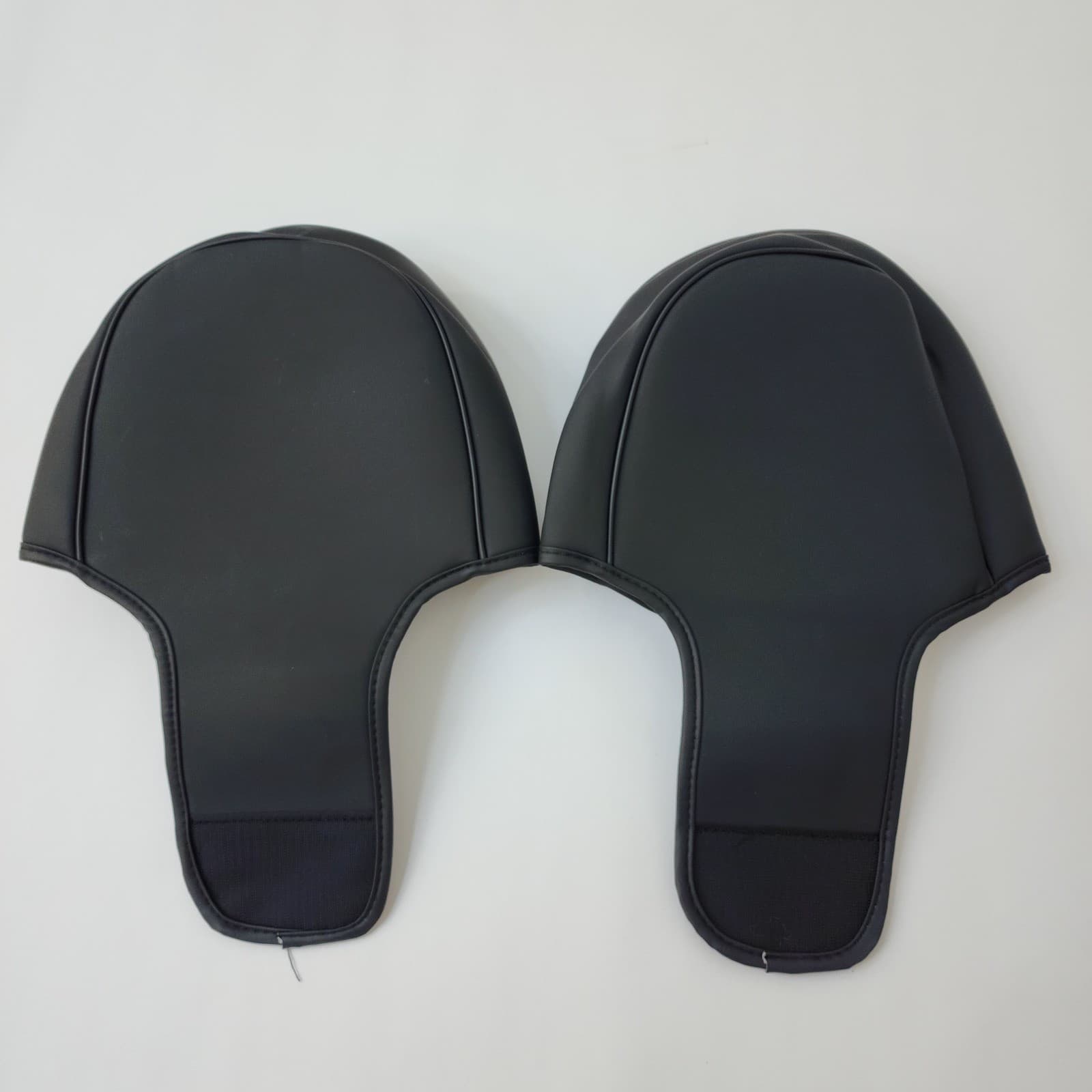 Universal Black Faux Leather Perforated Car Headrest Covers Set of 2 Protective - Thumbnail 4