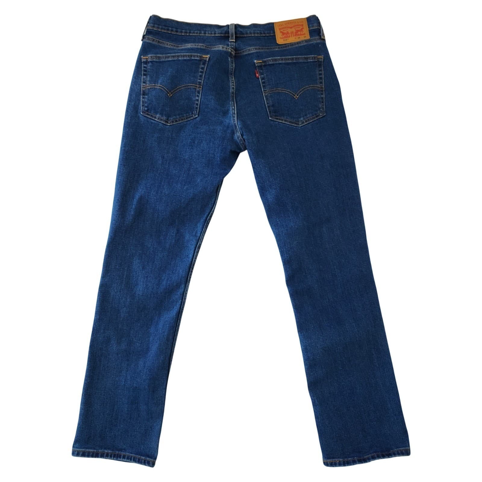 Levis 514 Straight Fit Jeans Mens 36x32 Blue Denim 00514-1123 Indigo Pants - Thumbnail 8