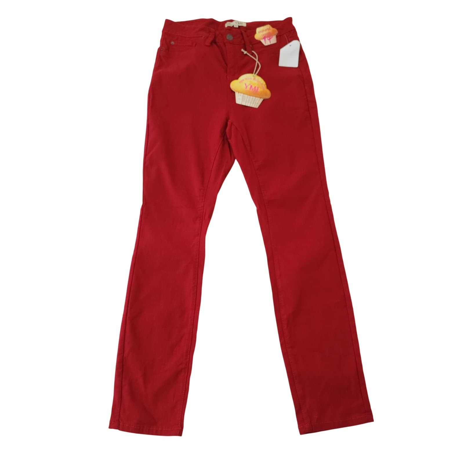 YMI High Rise Skinny Jeans Red Size 14 Hide Your Muffin Top Slim Fit Pants