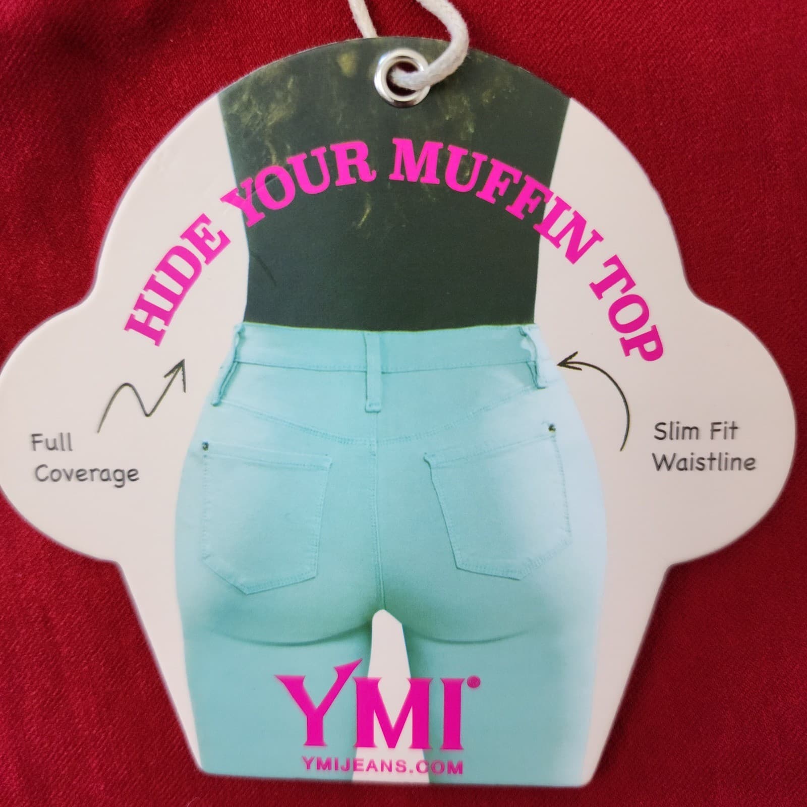 YMI High Rise Skinny Jeans Red Size 14 Hide Your Muffin Top Slim Fit Pants - Thumbnail 5