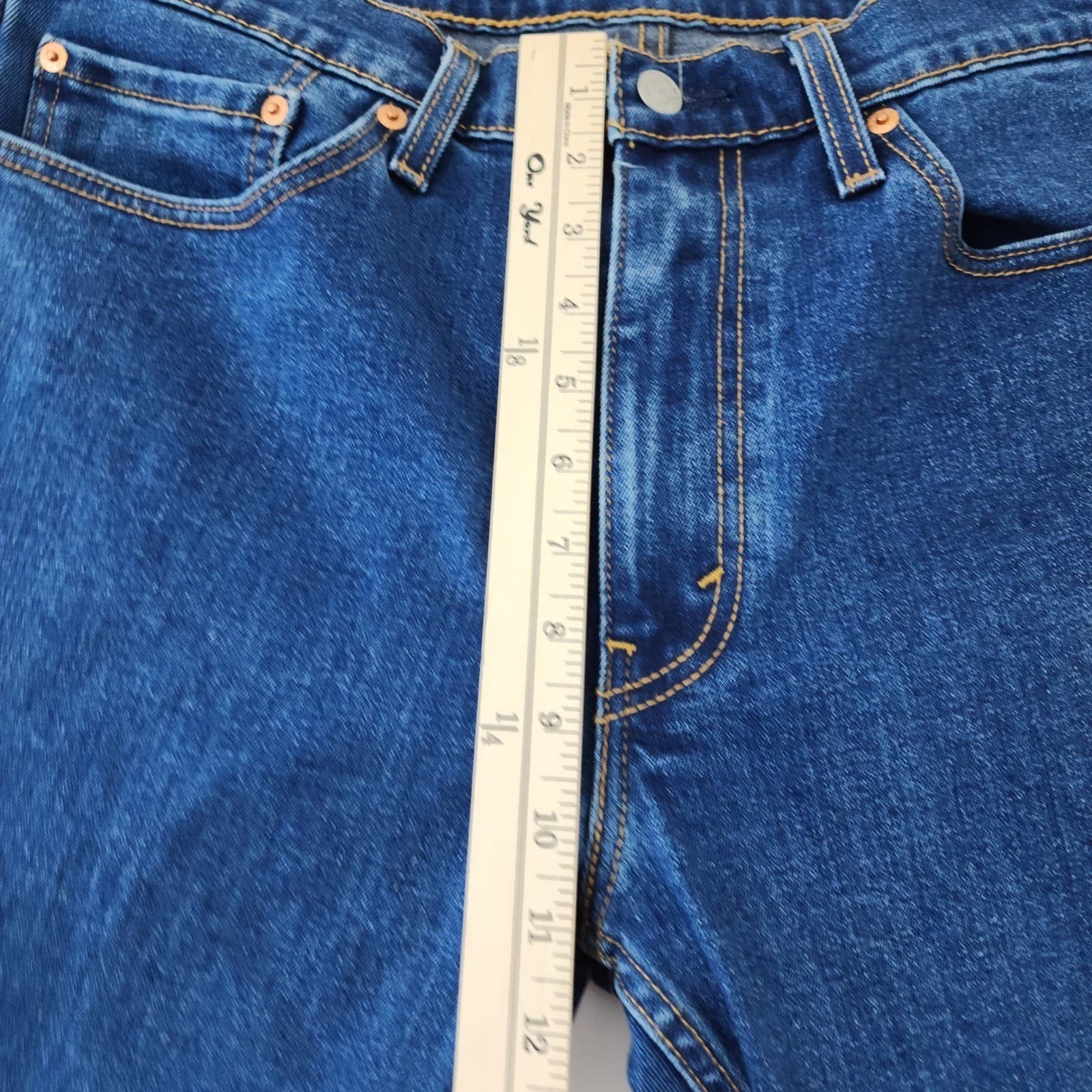 Levis 514 Straight Fit Jeans Mens 36x32 Blue Denim 00514-1123 Indigo Pants - Thumbnail 2