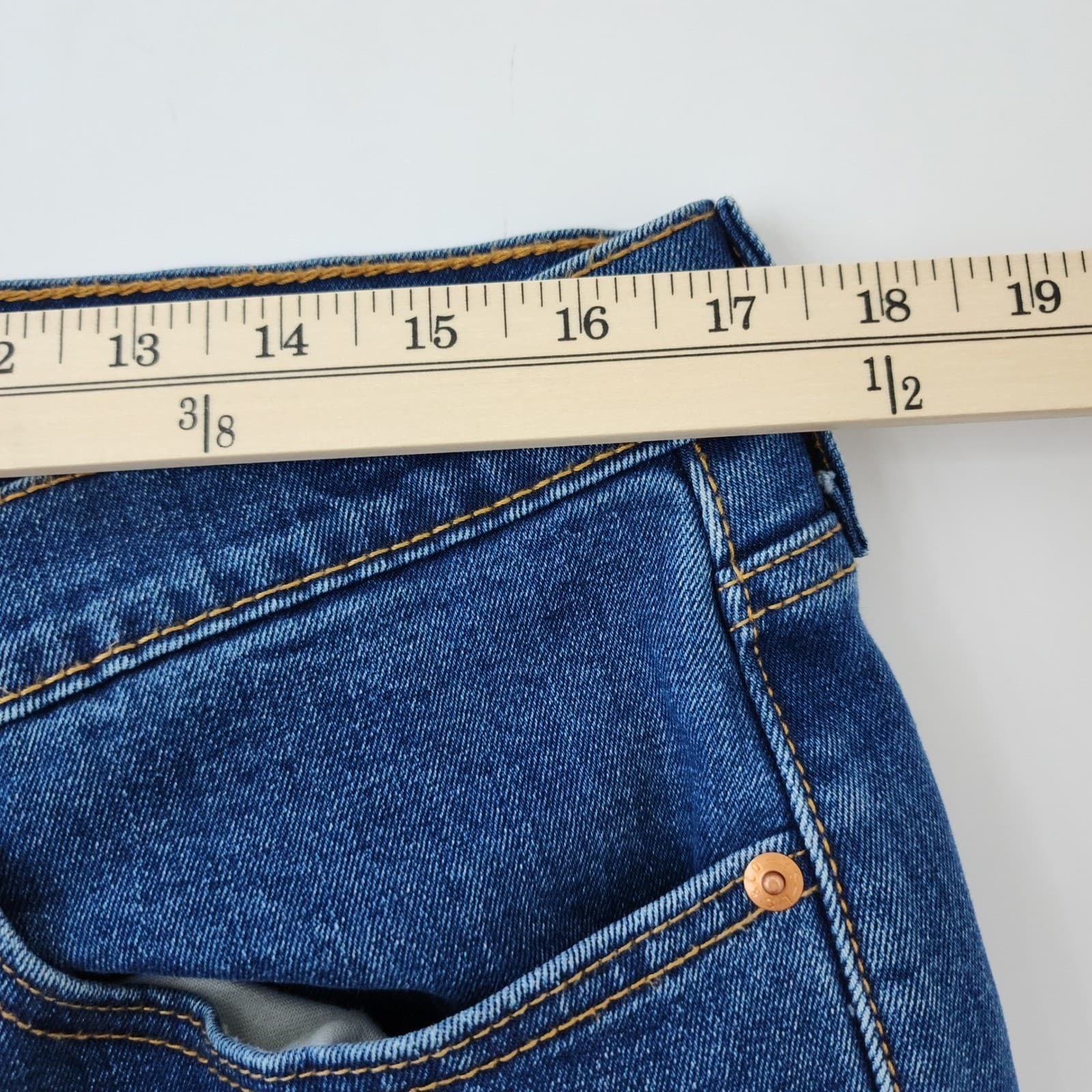 Levis 514 Straight Fit Jeans Mens 36x32 Blue Denim 00514-1123 Indigo Pants - Thumbnail 4