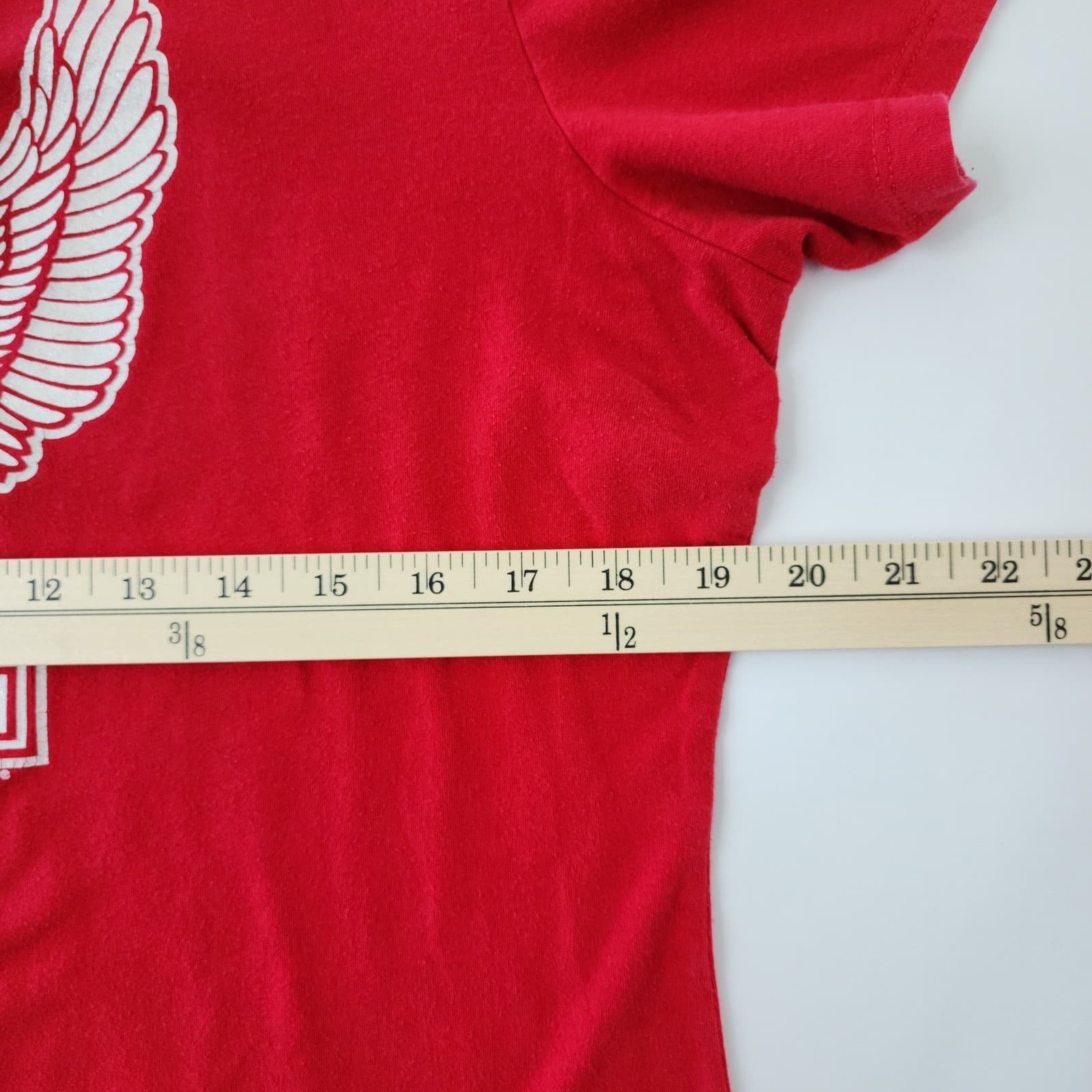 Harley Davidson Womens Red Eagle Graphic T-Shirt Cutout Neck 1X Owens Yakima WA - Thumbnail 3