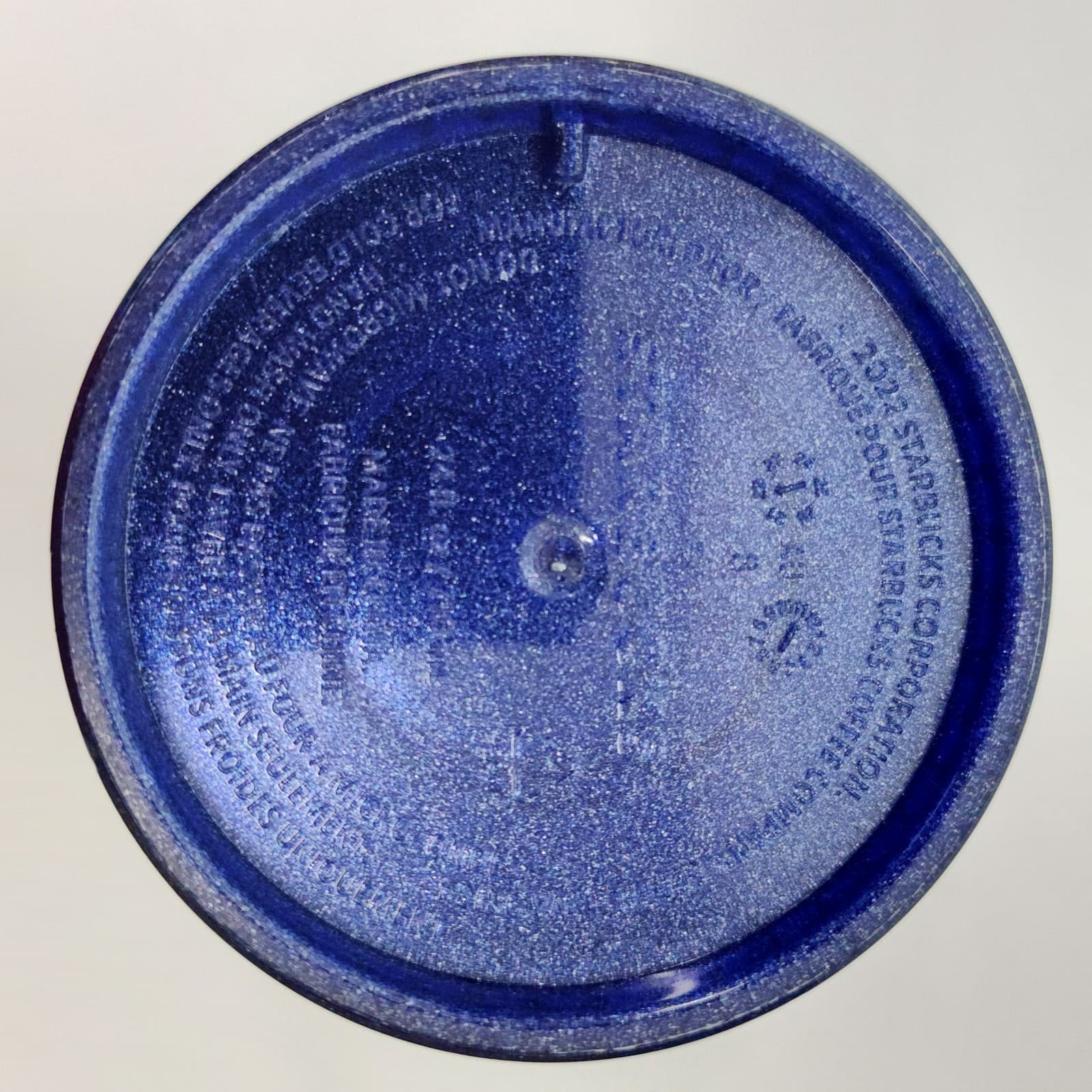 Starbucks 2022 Blue Grid Textured 24oz Venti Cold Cup Tumbler with Straw Glitter - Thumbnail 4