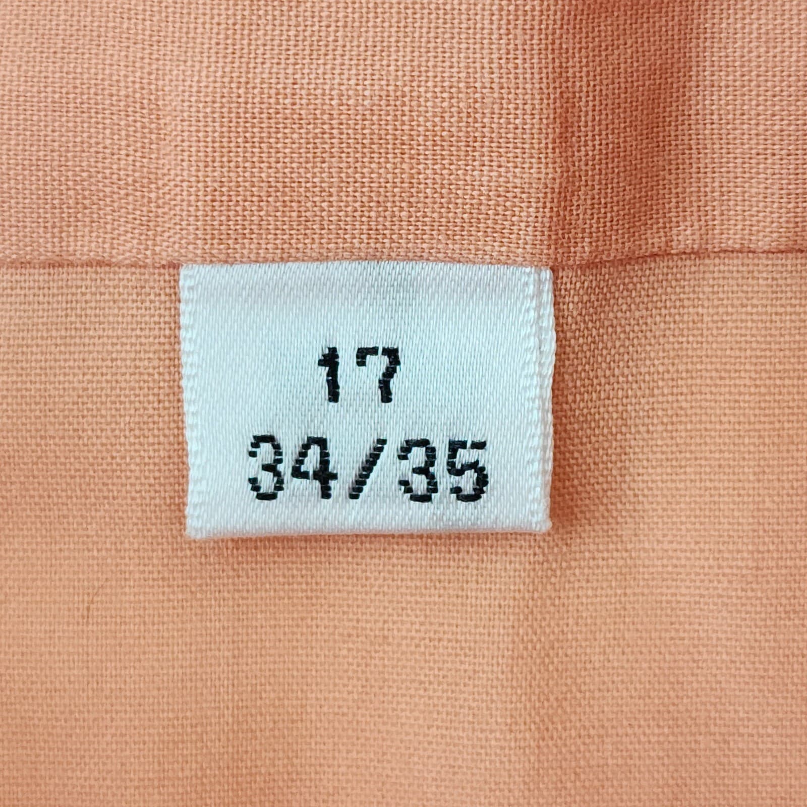 Pierre Cardin Mens Peach Short Sleeve Button Down Dress Shirt Size 17 34/35 - Thumbnail 5