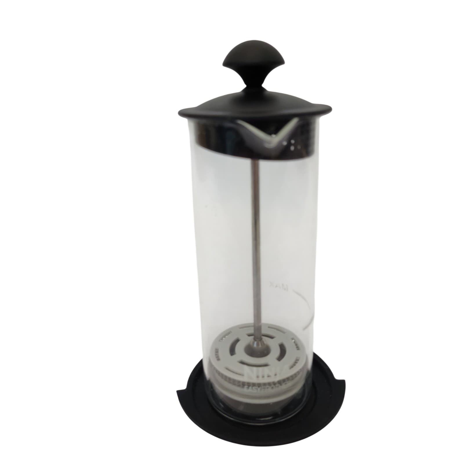 Ninja Easy Frother Manual Milk Frother Glass Carafe Black Lid and Base A132