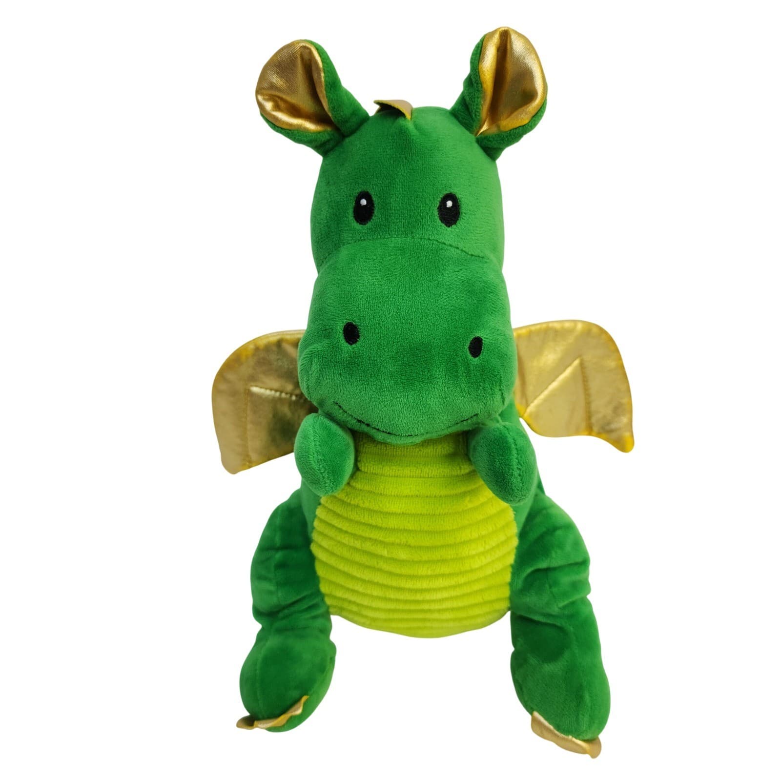 Walgreens Green Dragon Plush Stuffed Animal Metallic Gold Wings Ears 13 Inch