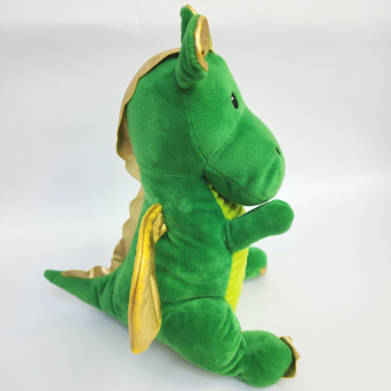 Walgreens Green Dragon Plush Stuffed Animal Metallic Gold Wings Ears 13 Inch - Thumbnail 2