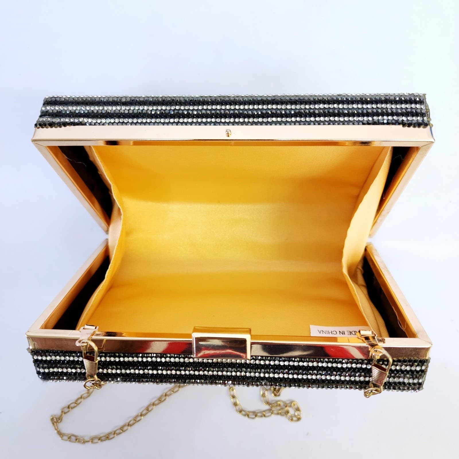 80s Rock Cassette Tape Rhinestone Box Clutch Bag Crystal Minaudiere Retro - Thumbnail 7