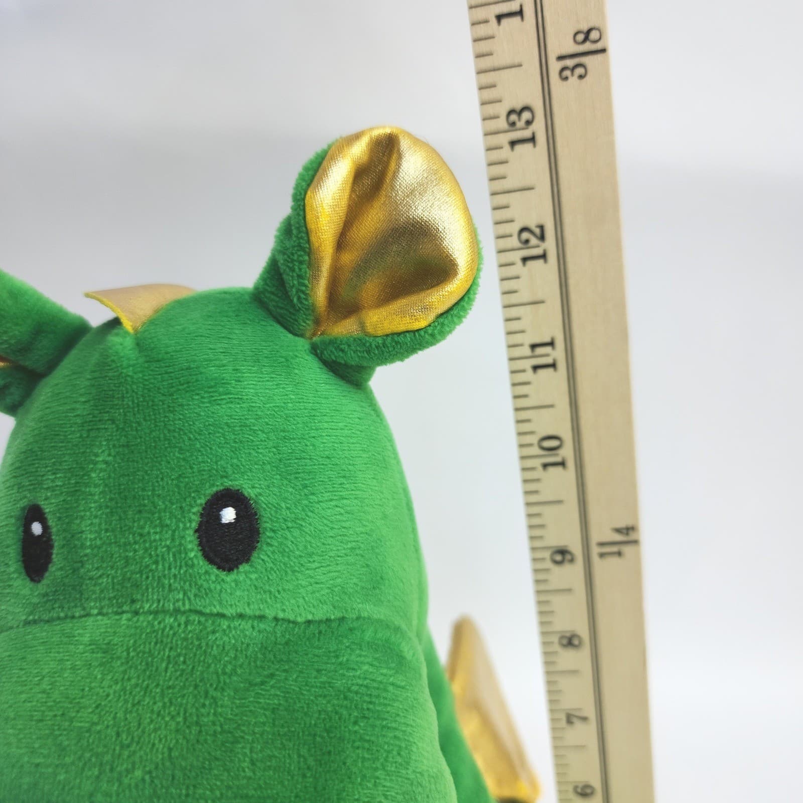 Walgreens Green Dragon Plush Stuffed Animal Metallic Gold Wings Ears 13 Inch - Thumbnail 7