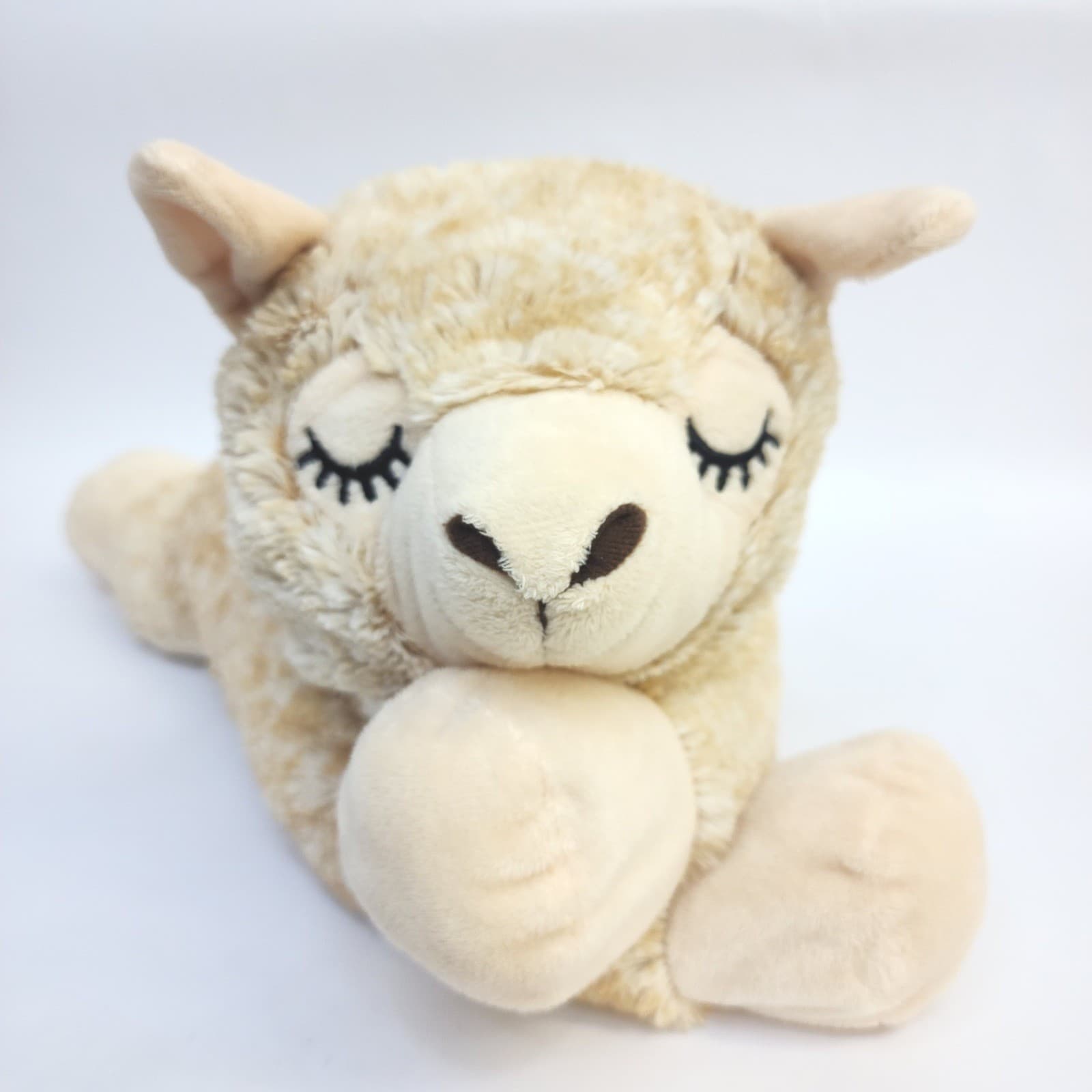 Llama Plush Stuffed Animal Tan Cream Sleeping Floppy Laying Down 13 " - Thumbnail 6