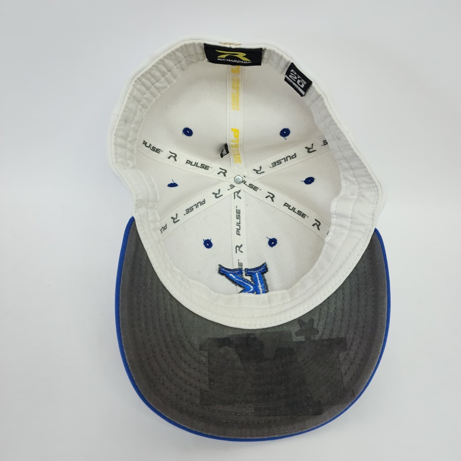 Richardson PTS20 Pulse Baseball Cap White Blue Embroidered K Hat LG-XL - Thumbnail 4