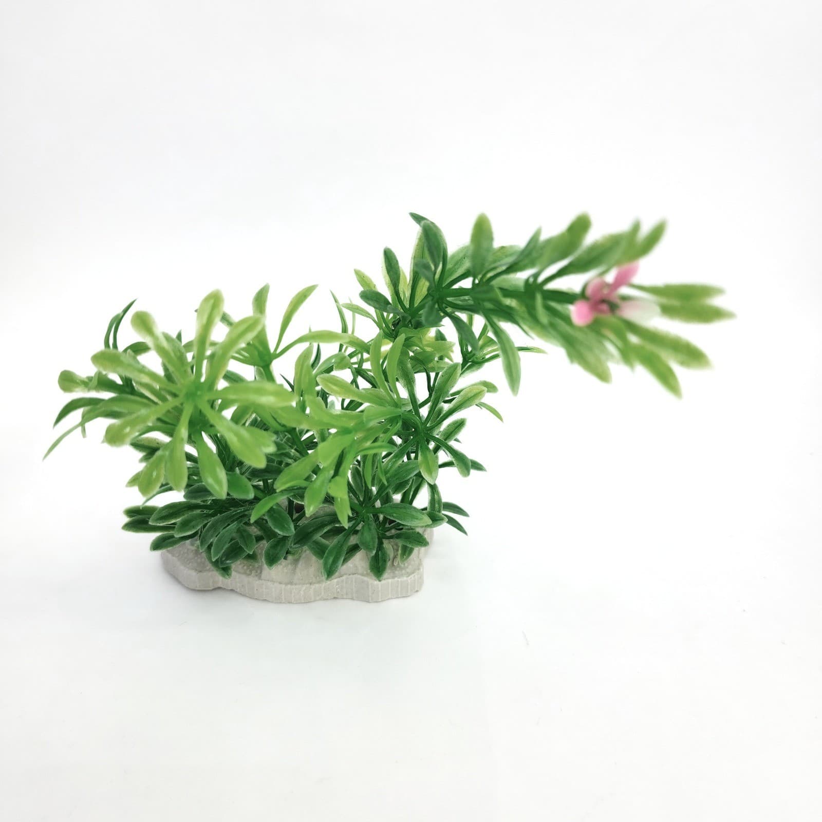 Artificial Aquarium Plants Set 4 Psc Pink Green Fish Tank Decorations Weighted - Thumbnail 3