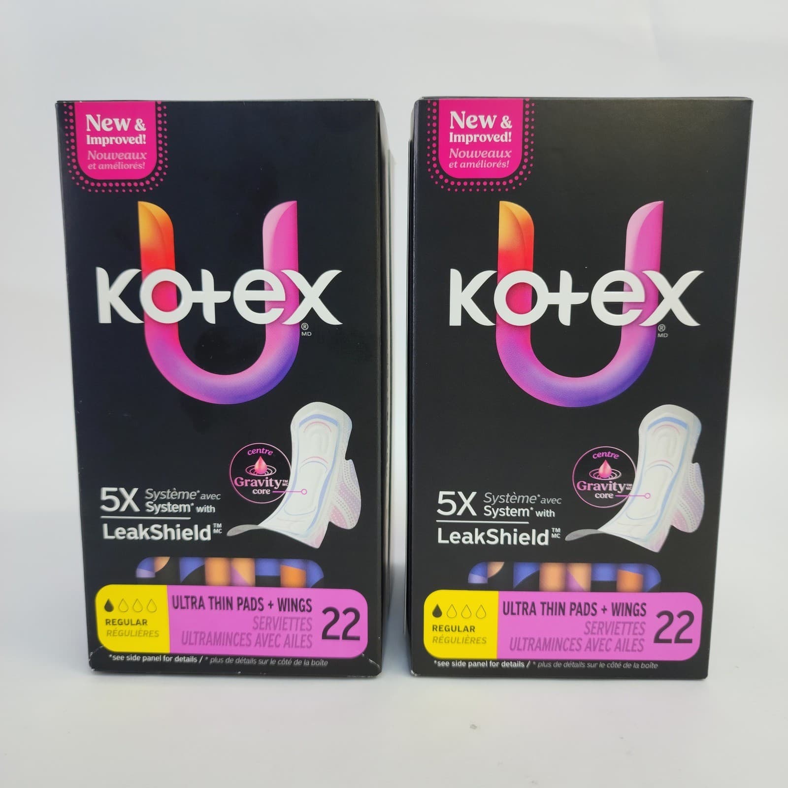 U by Kotex Ultra Thin Pads with Wings Regular Absorbency 22 Count 2 Pack - Thumbnail 2