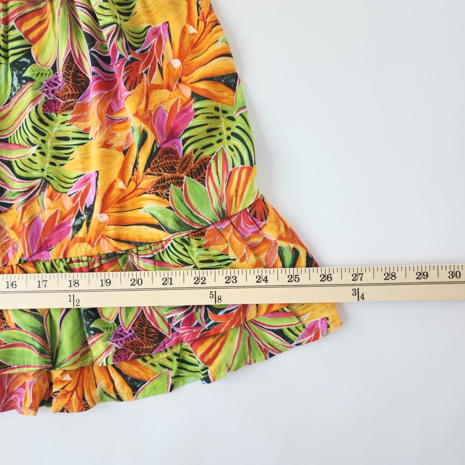 Rachel Roy Tropical Floral Ruffle Mini Skirt XS Orange Green New - Thumbnail 3
