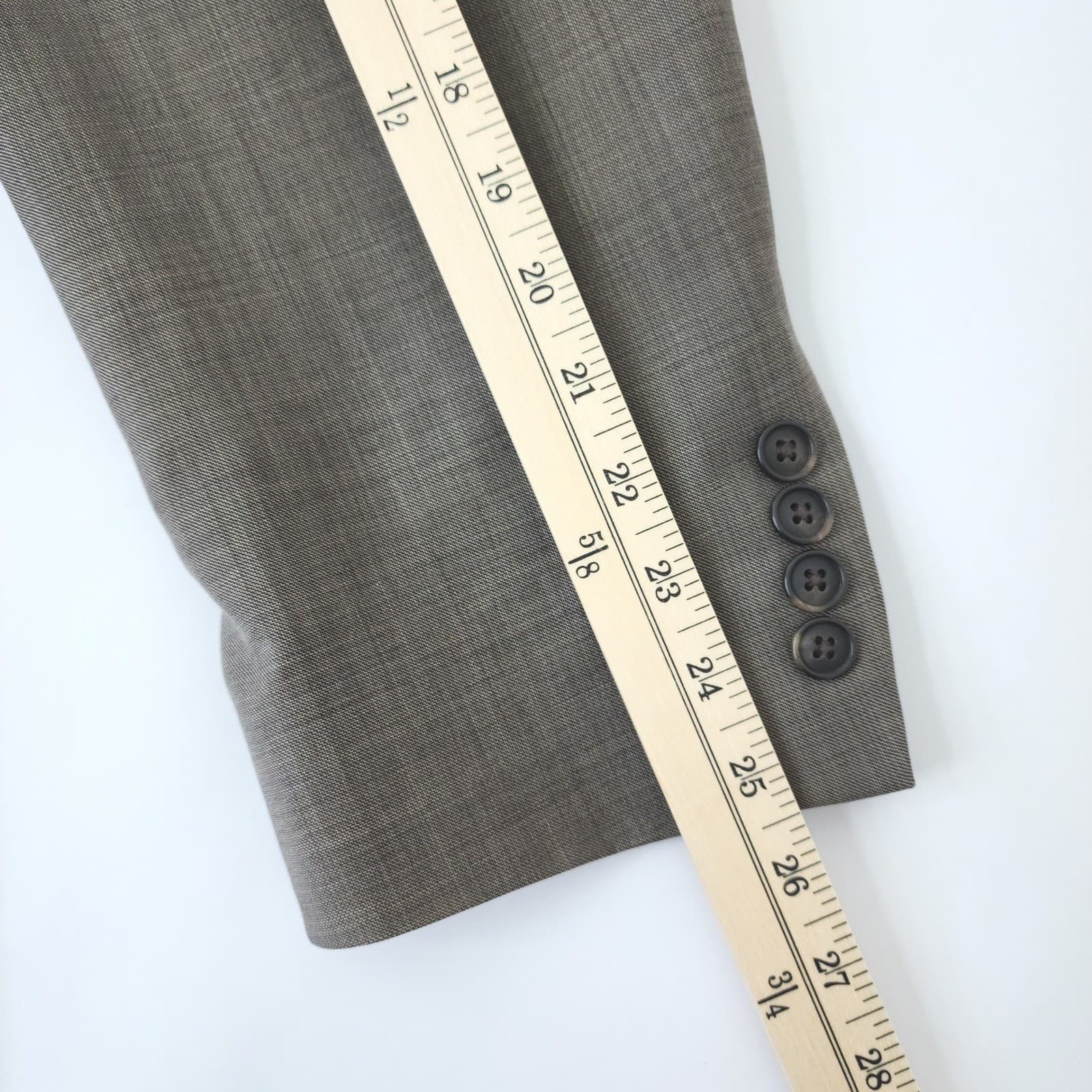 Stafford Men's 2 Piece Suit Brown 100% Wool 3 Button Blazer 44 L Pants 34x34 - Thumbnail 9